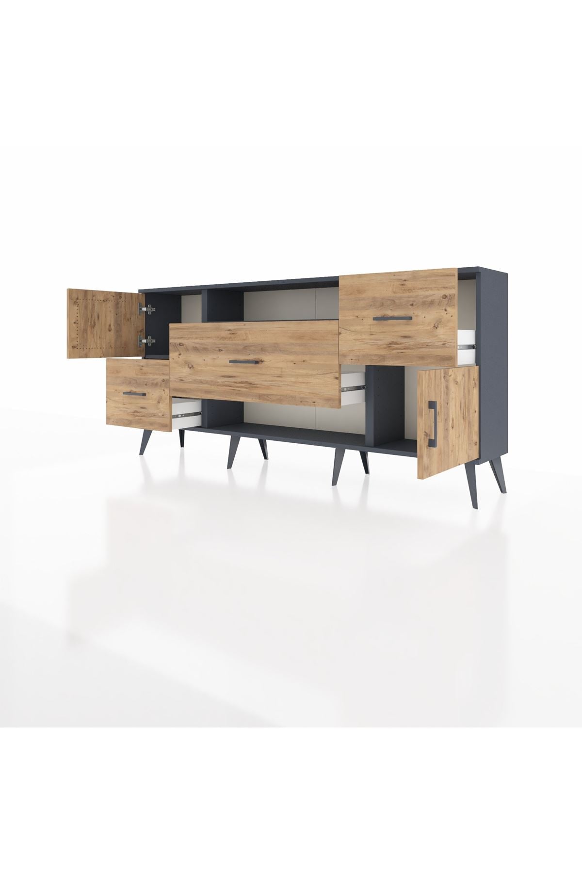 Arges Konsol 2 Raflı 3 Çekmeceli 2 Kapaklı 176x30x83 - S148M020V12A