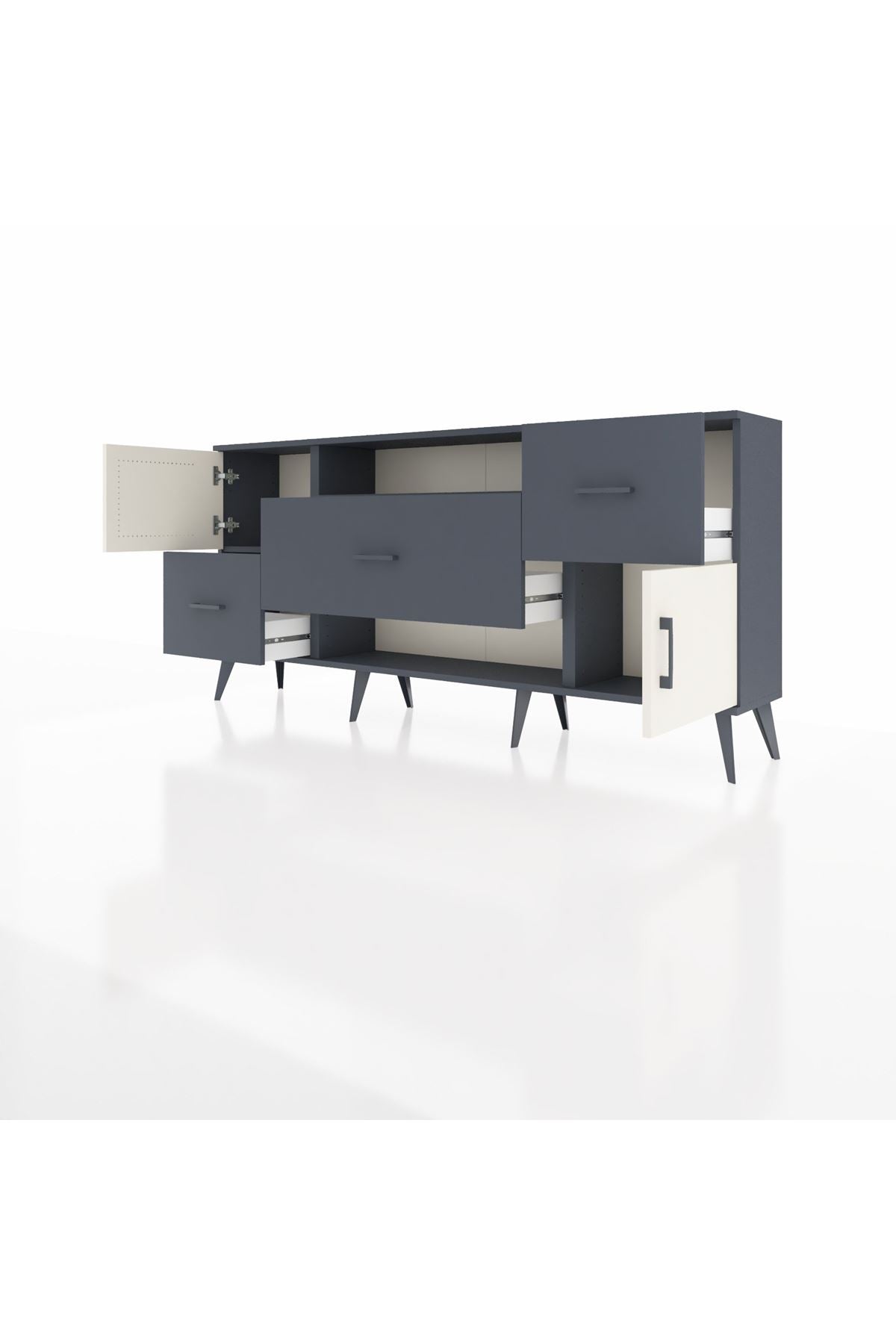 Arges Konsol 2 Raflı 3 Çekmeceli 2 Kapaklı 176x30x83 - S148M020V14A