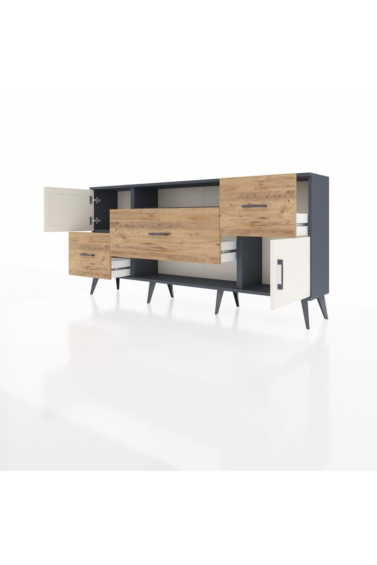 Arges Konsol 2 Raflı 3 Çekmeceli 2 Kapaklı 176x30x83 - S148M020V15A