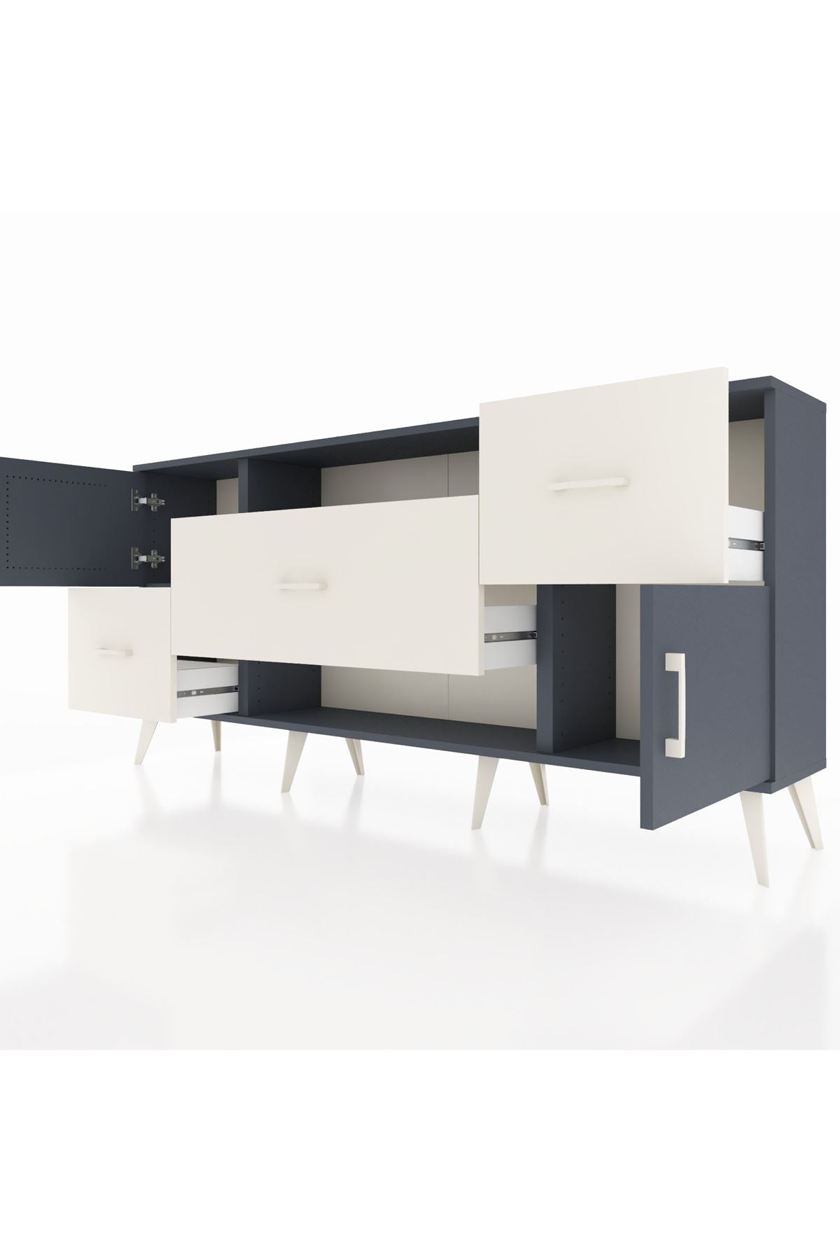 Arges Konsol 2 Raflı 3 Çekmeceli 2 Kapaklı 176x30x83 - S148M020V16A