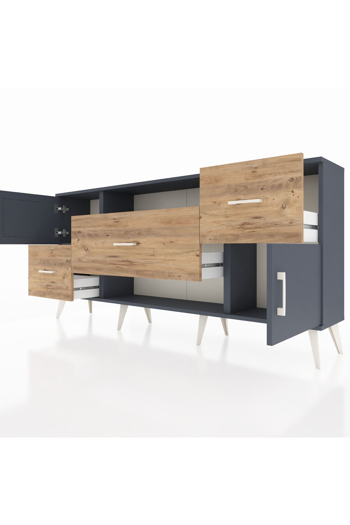 Arges Konsol 2 Raflı 3 Çekmeceli 2 Kapaklı 176x30x83 - S148M020V18A