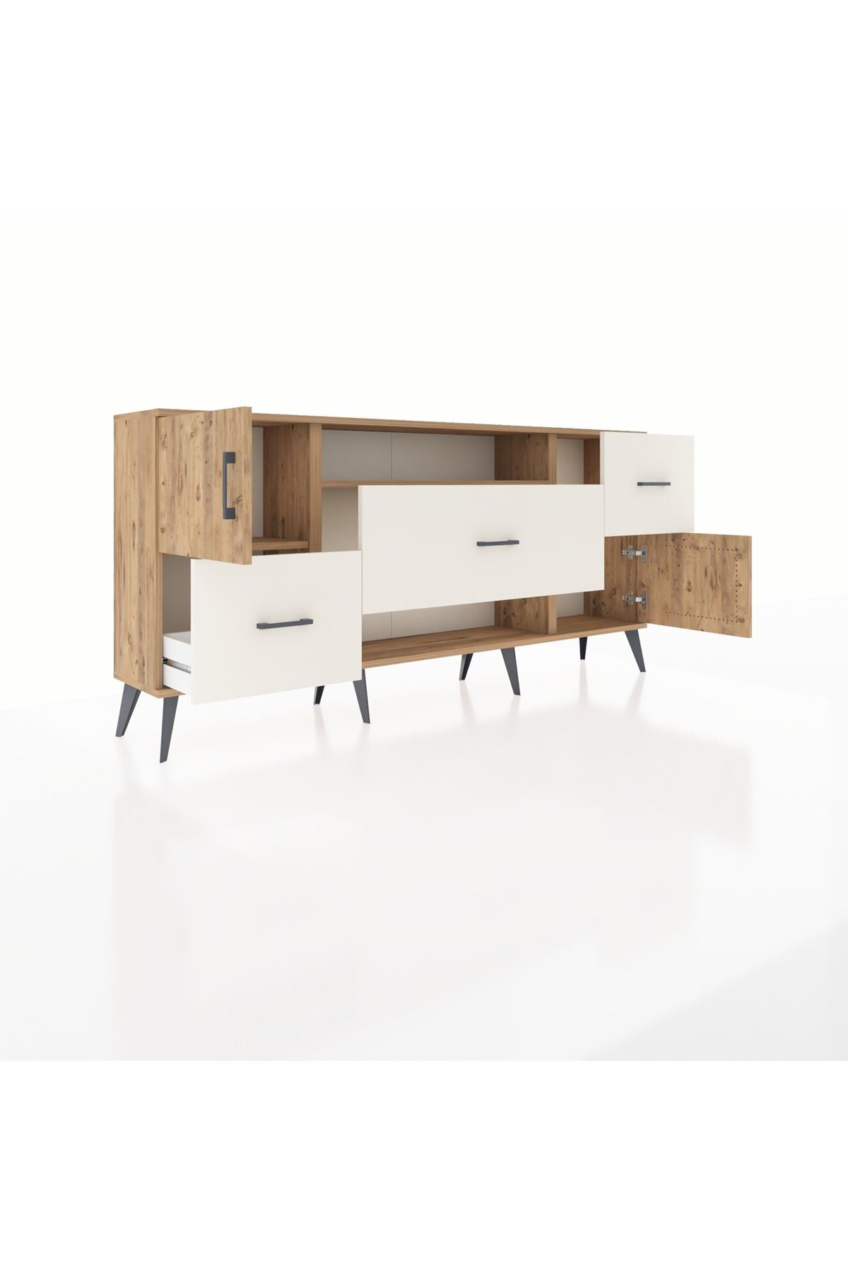 Arges Konsol 2 Raflı 3 Çekmeceli 2 Kapaklı 176x30x83 - S148M020V19A