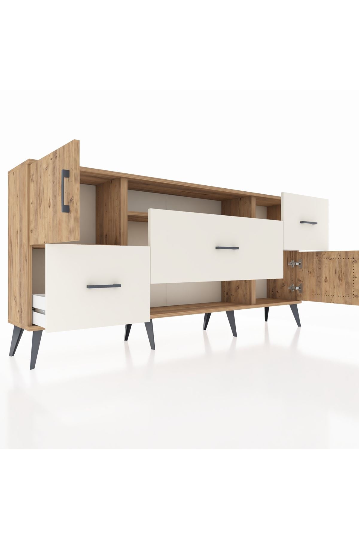 Arges Konsol 2 Raflı 3 Çekmeceli 2 Kapaklı 176x30x83 - S148M020V19A