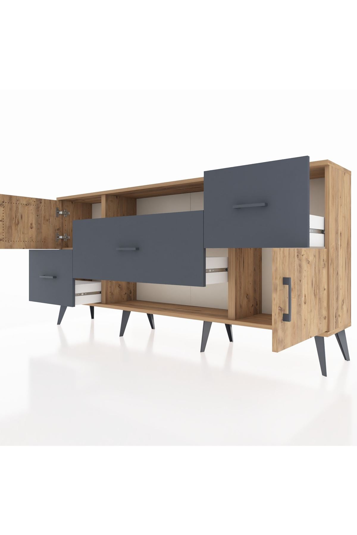 Arges Konsol 2 Raflı 3 Çekmeceli 2 Kapaklı 176x30x83 - S148M020V20A