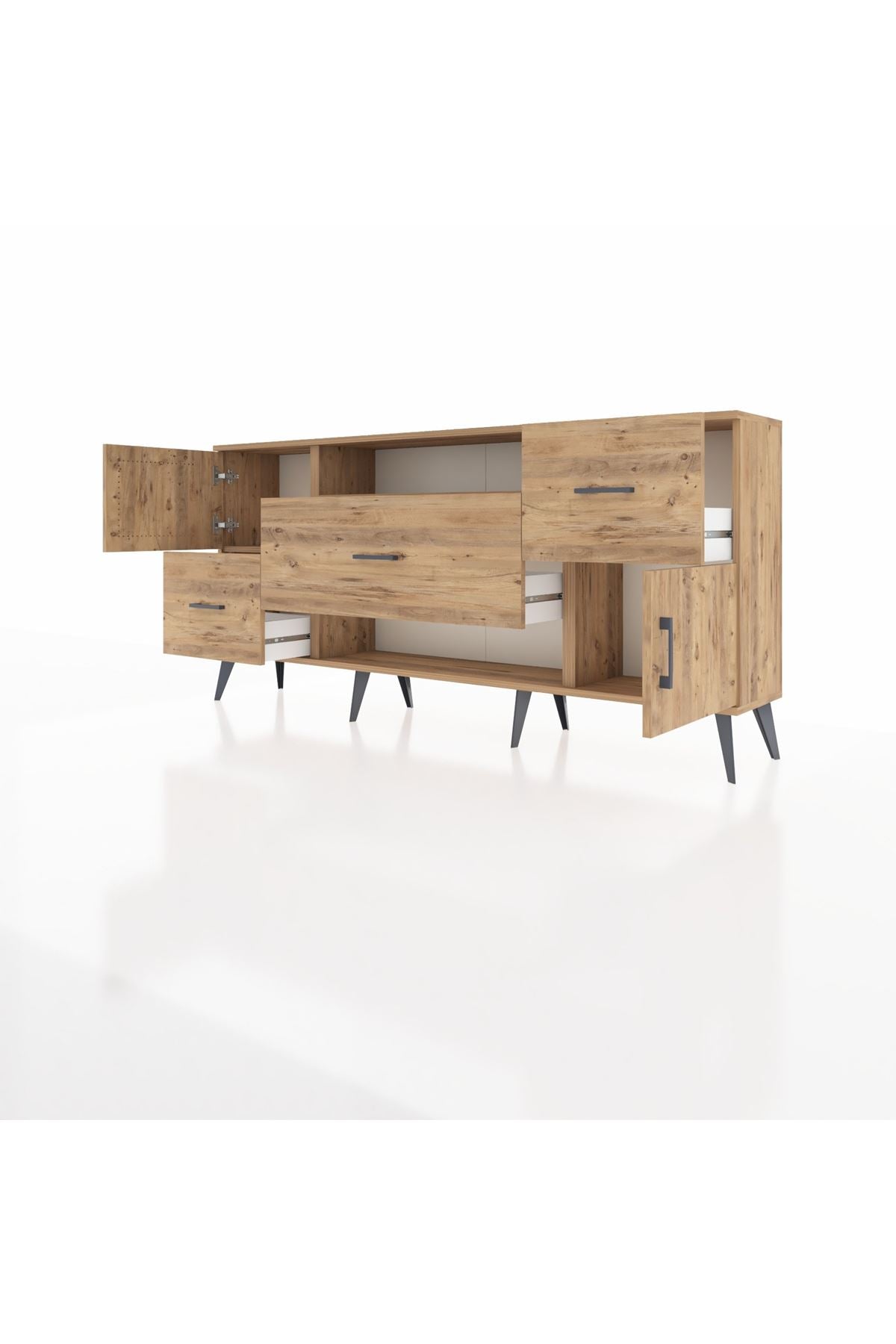 Arges Konsol 2 Raflı 3 Çekmeceli 2 Kapaklı 176x30x83 - S148M020V21A