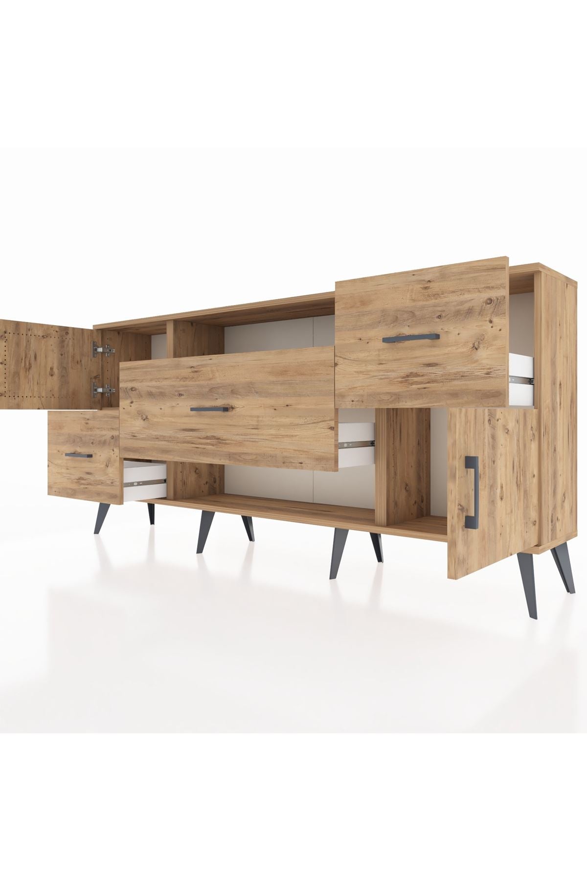 Arges Konsol 2 Raflı 3 Çekmeceli 2 Kapaklı 176x30x83 - S148M020V21A