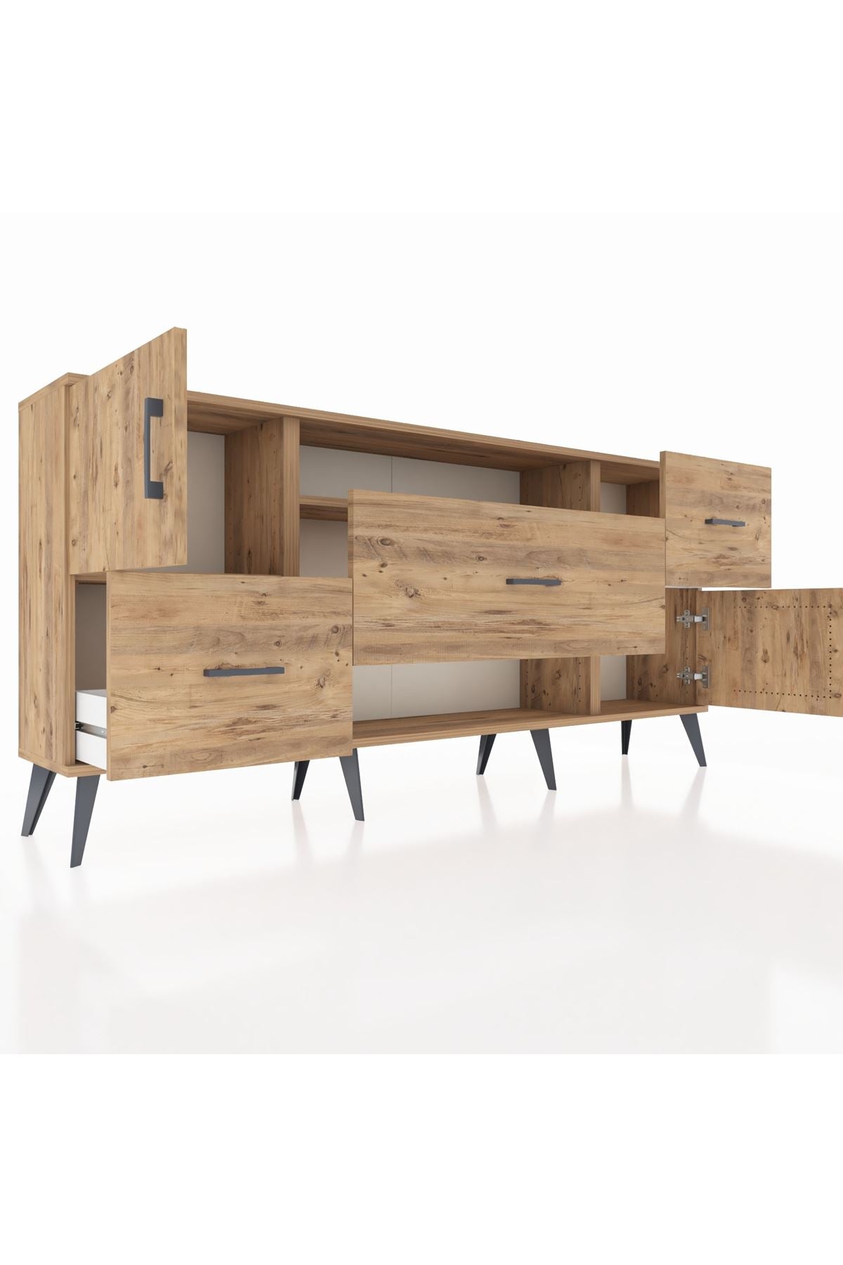 Arges Konsol 2 Raflı 3 Çekmeceli 2 Kapaklı 176x30x83 - S148M020V21A