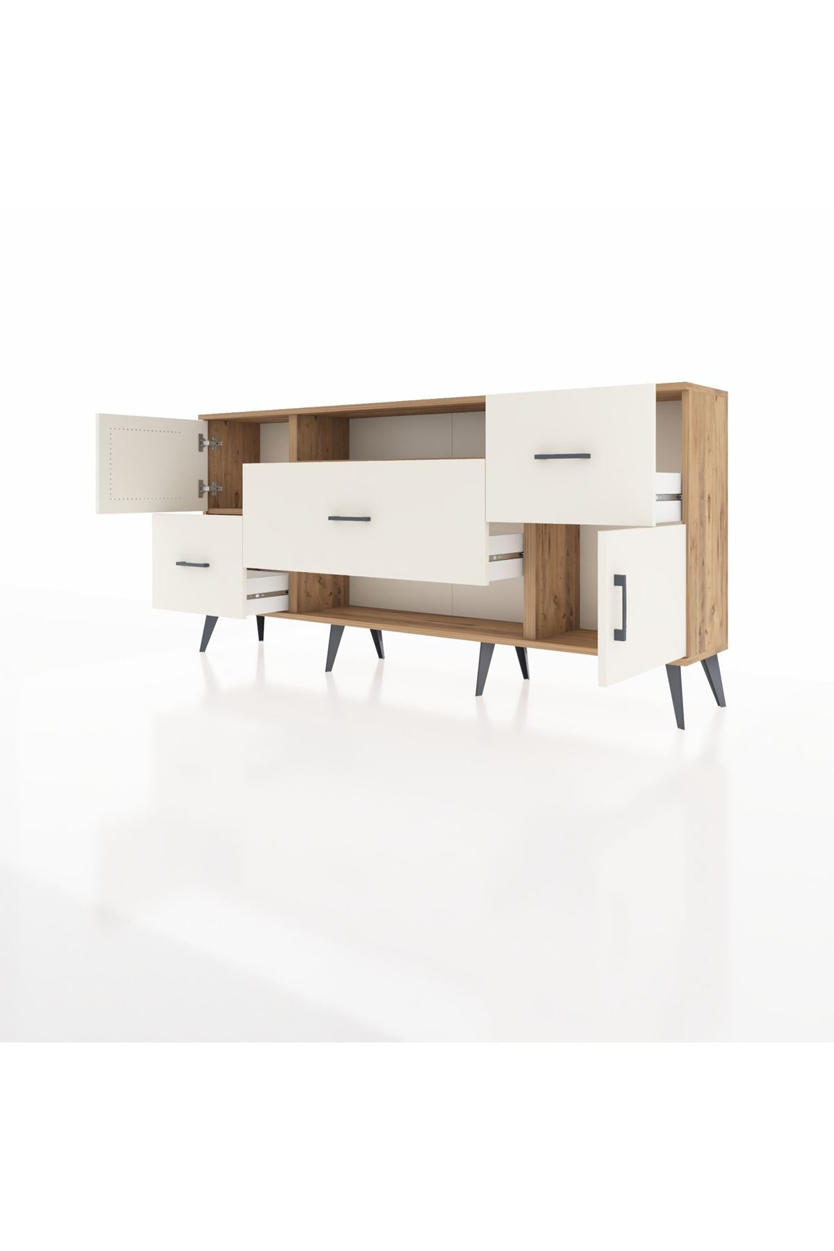 Arges Konsol 2 Raflı 3 Çekmeceli 2 Kapaklı 176x30x83 - S148M020V22A