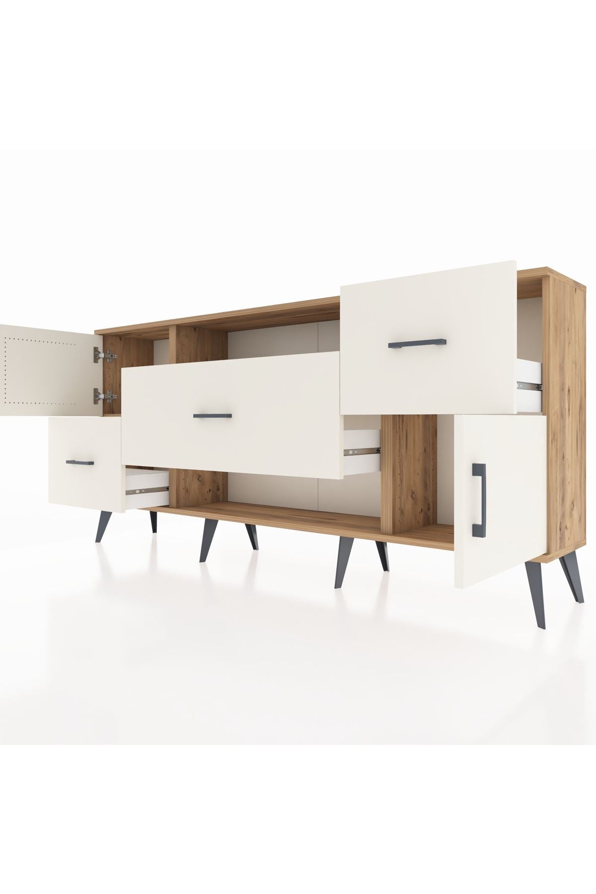 Arges Konsol 2 Raflı 3 Çekmeceli 2 Kapaklı 176x30x83 - S148M020V22A