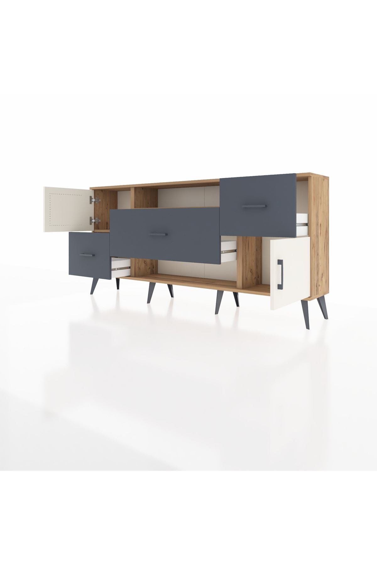 Arges Konsol 2 Raflı 3 Çekmeceli 2 Kapaklı 176x30x83 - S148M020V23A