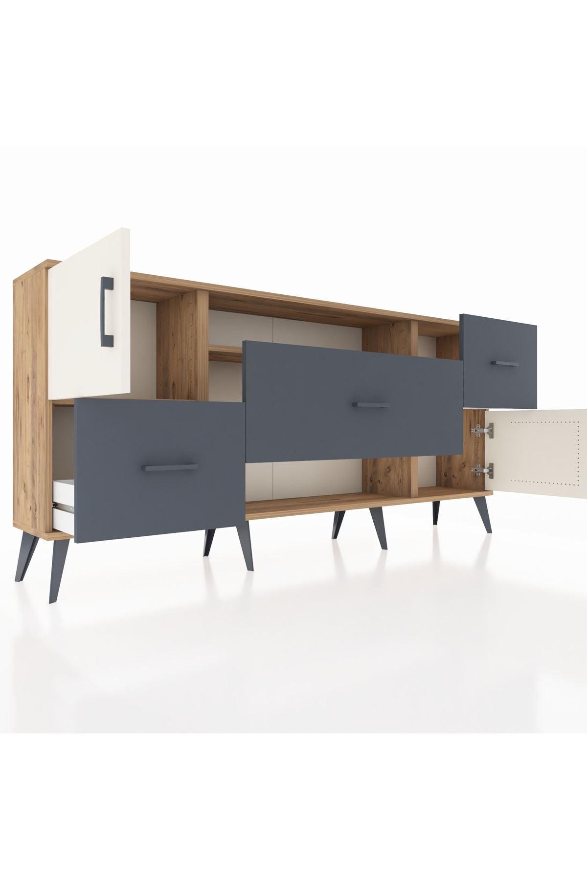 Arges Konsol 2 Raflı 3 Çekmeceli 2 Kapaklı 176x30x83 - S148M020V23A