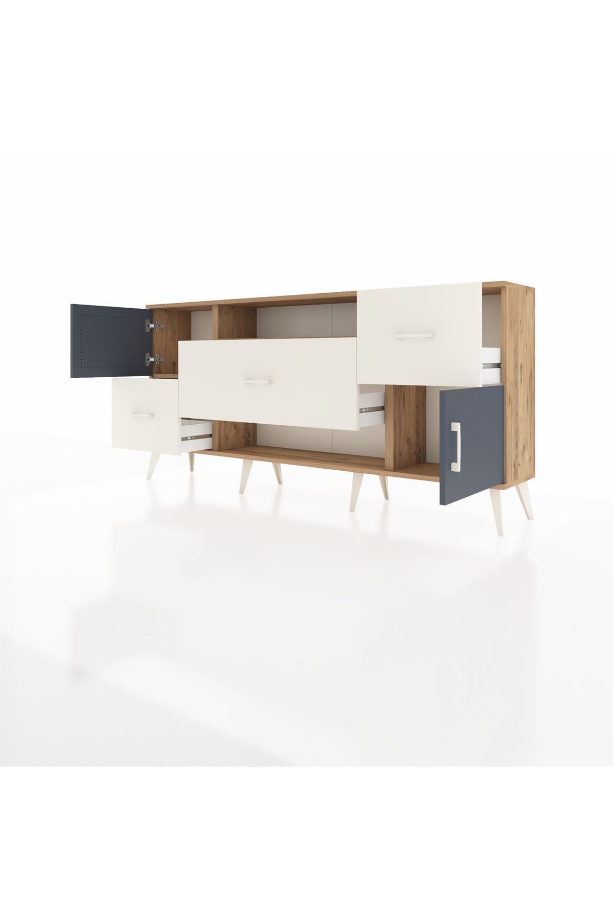 Arges Konsol 2 Raflı 3 Çekmeceli 2 Kapaklı 176x30x83 - S148M020V25A