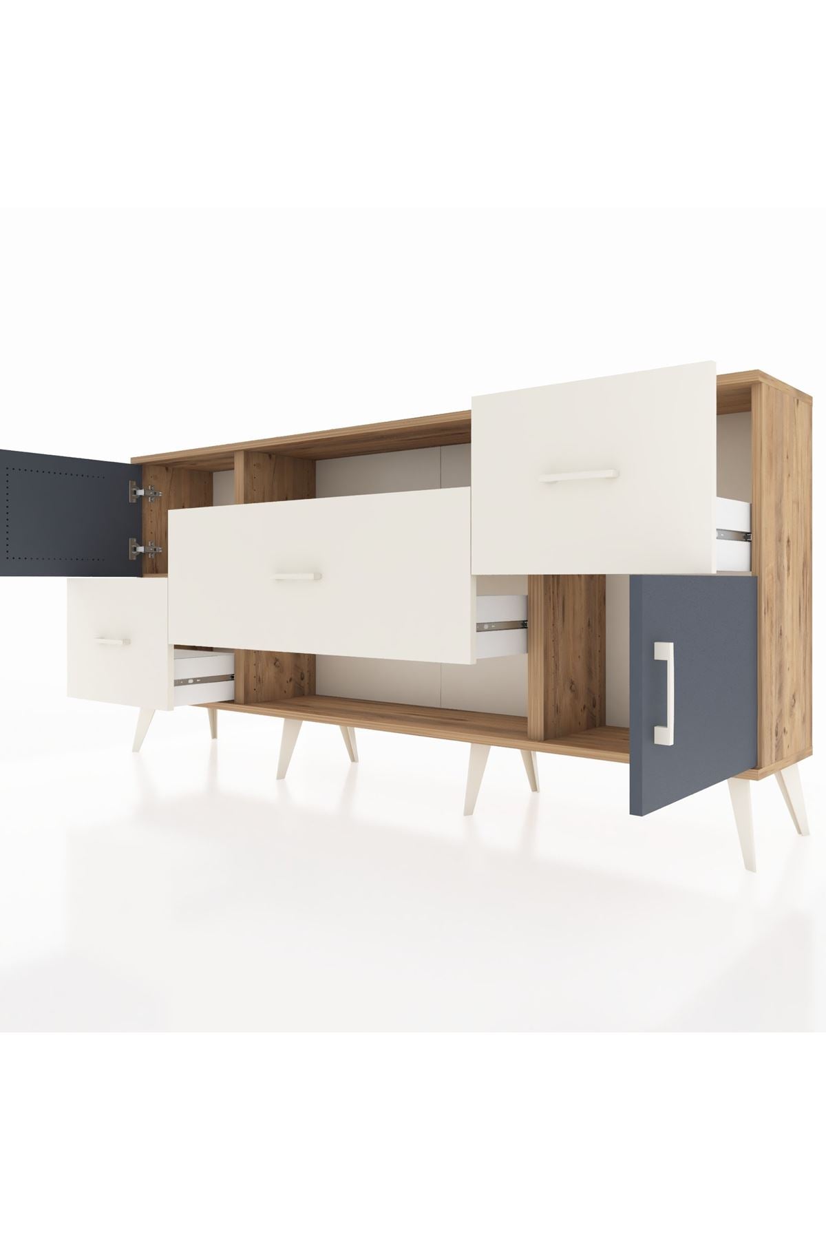 Arges Konsol 2 Raflı 3 Çekmeceli 2 Kapaklı 176x30x83 - S148M020V25A