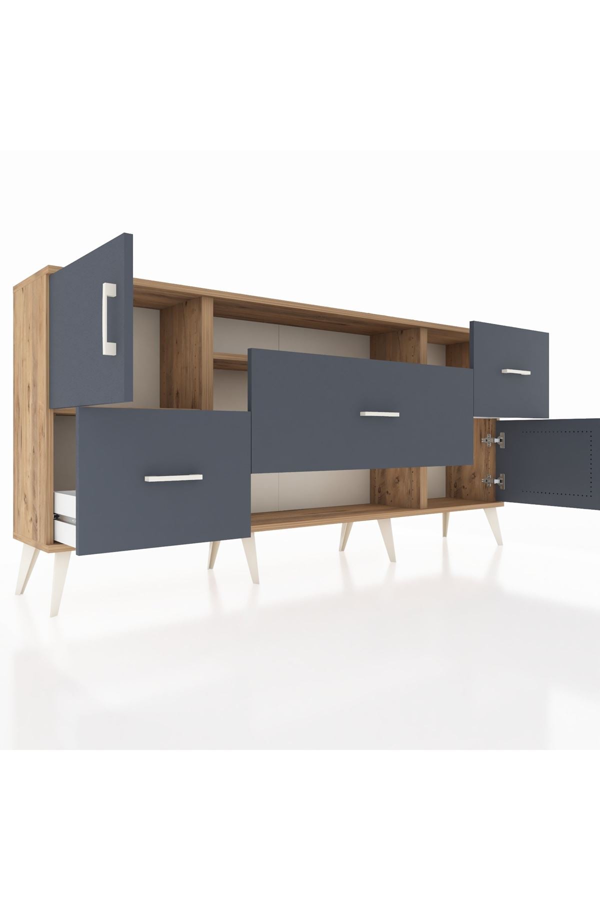 Arges Konsol 2 Raflı 3 Çekmeceli 2 Kapaklı 176x30x83 - S148M020V26A