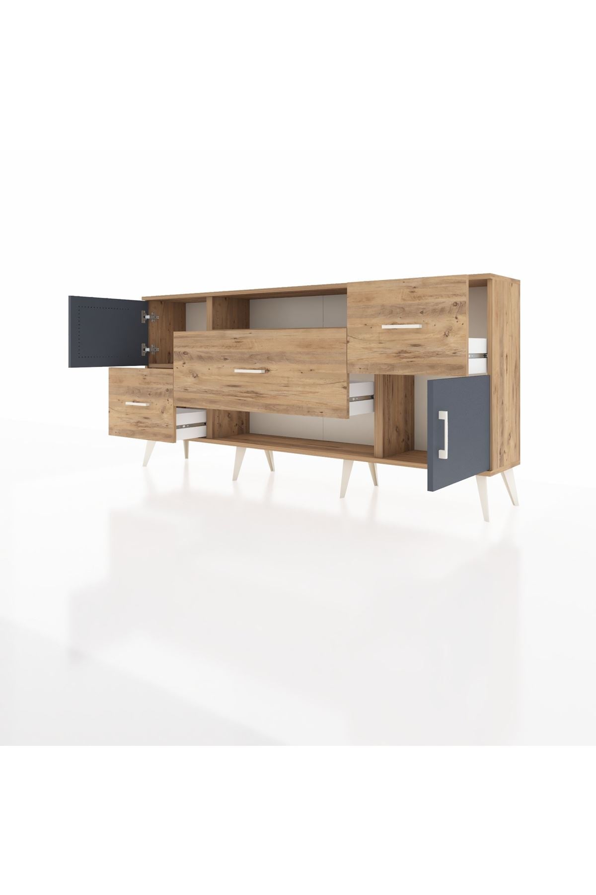 Arges Konsol 2 Raflı 3 Çekmeceli 2 Kapaklı 176x30x83 - S148M020V27A