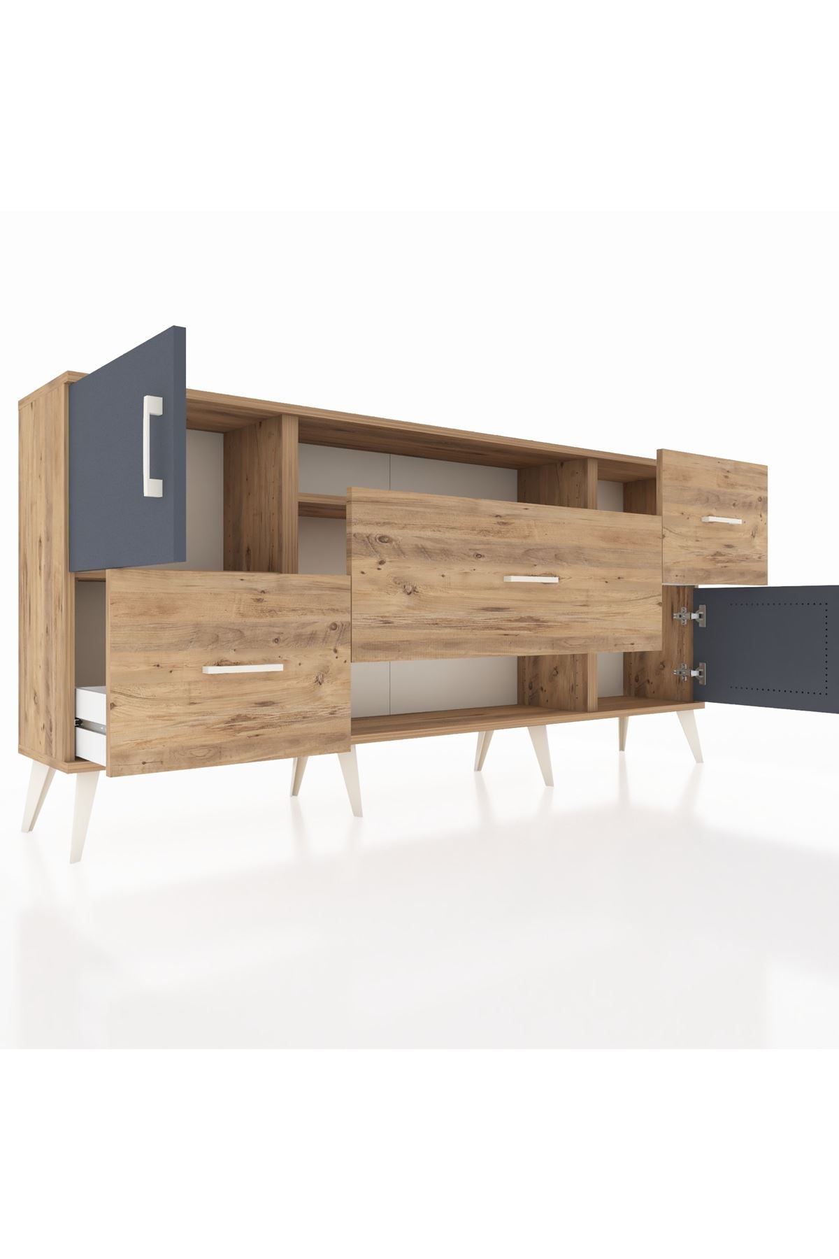 Arges Konsol 2 Raflı 3 Çekmeceli 2 Kapaklı 176x30x83 - S148M020V27A