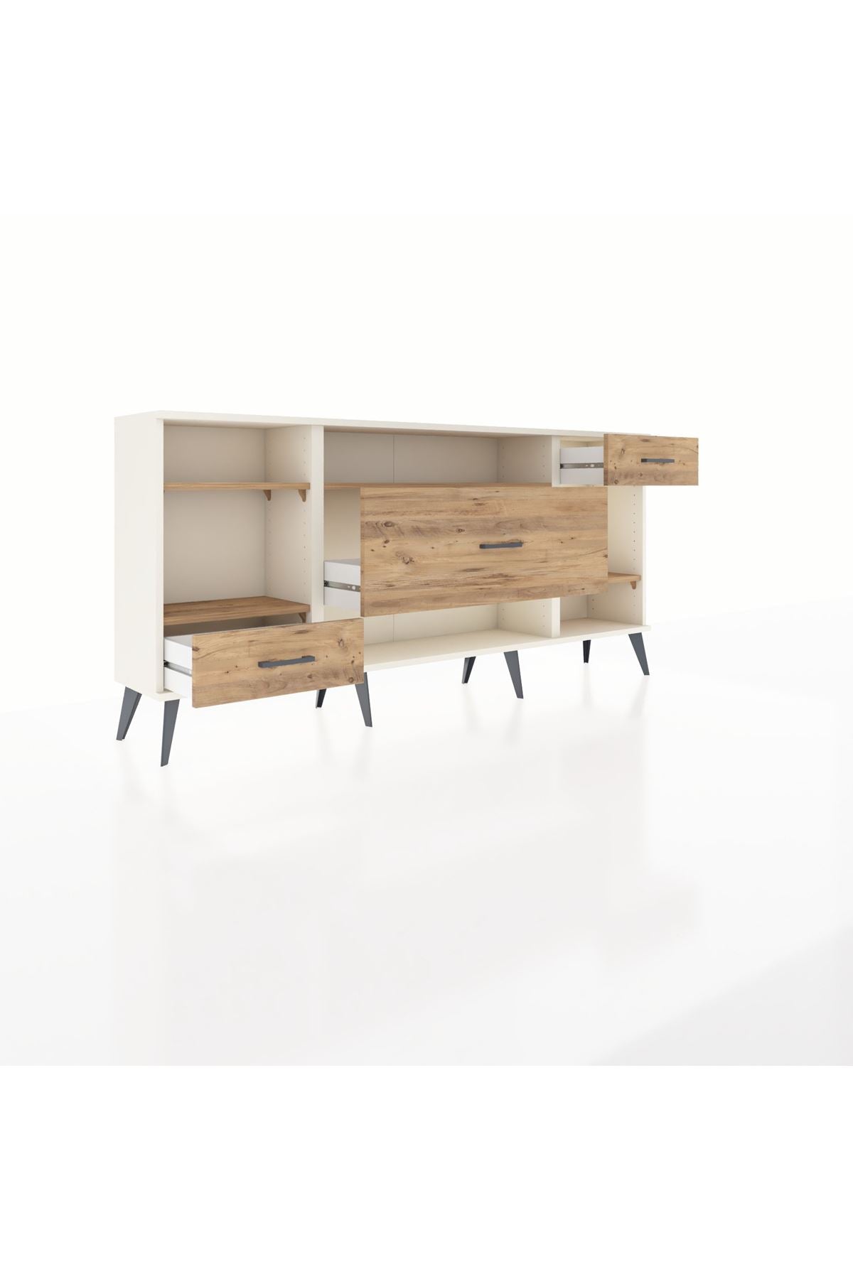 Arges Konsol 4 Raflı 3 Çekmeceli 176x30x83 - S148M021V03A