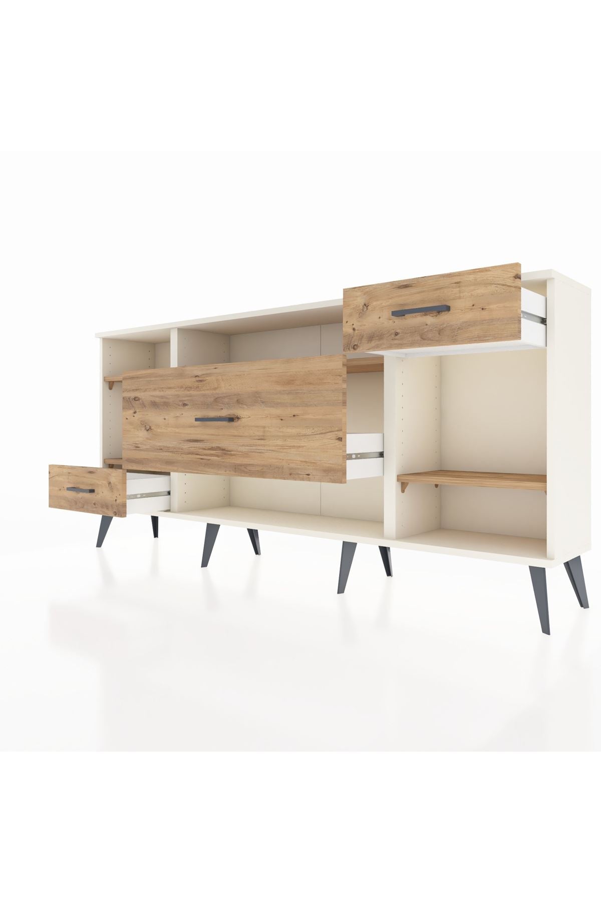 Arges Konsol 4 Raflı 3 Çekmeceli 176x30x83 - S148M021V03A