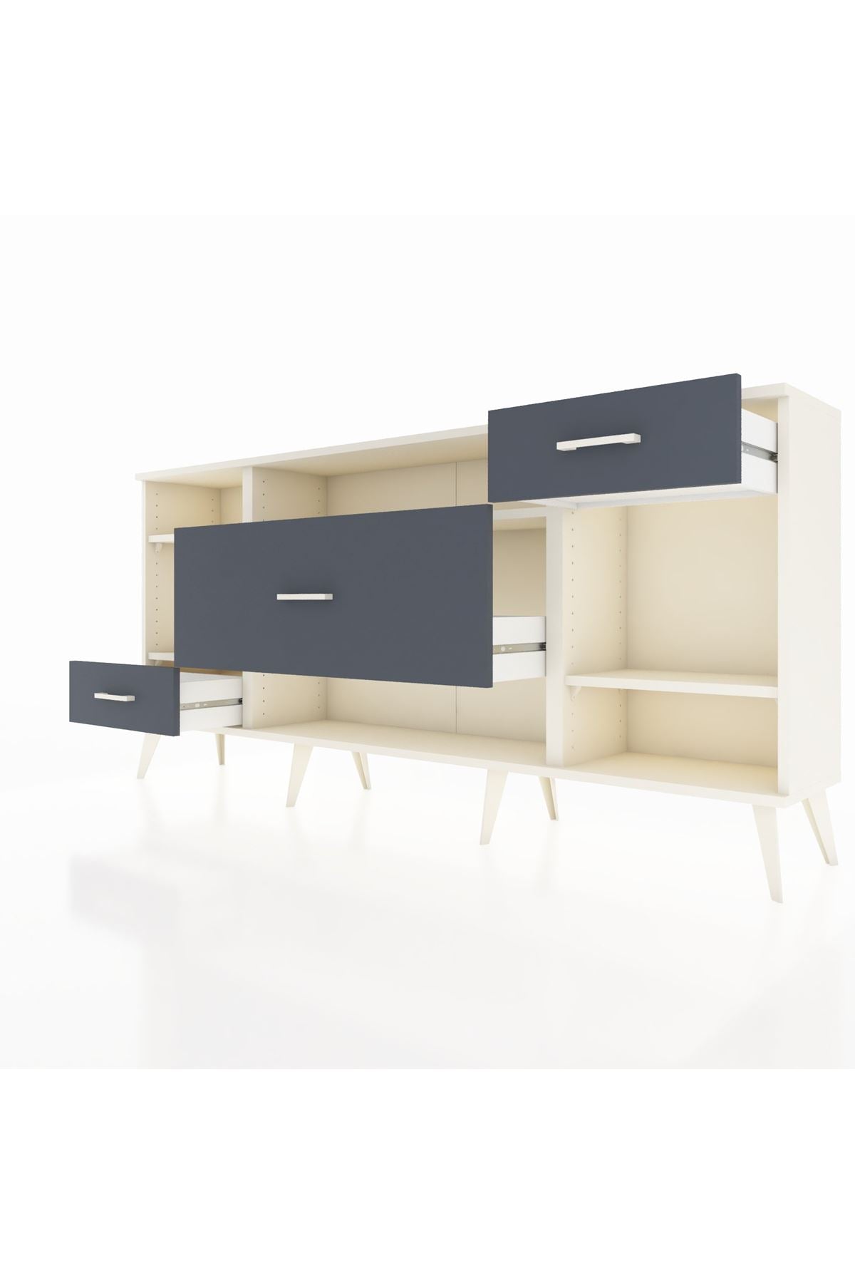 Arges Konsol 4 Raflı 3 Çekmeceli 176x30x83 - S148M021V05A