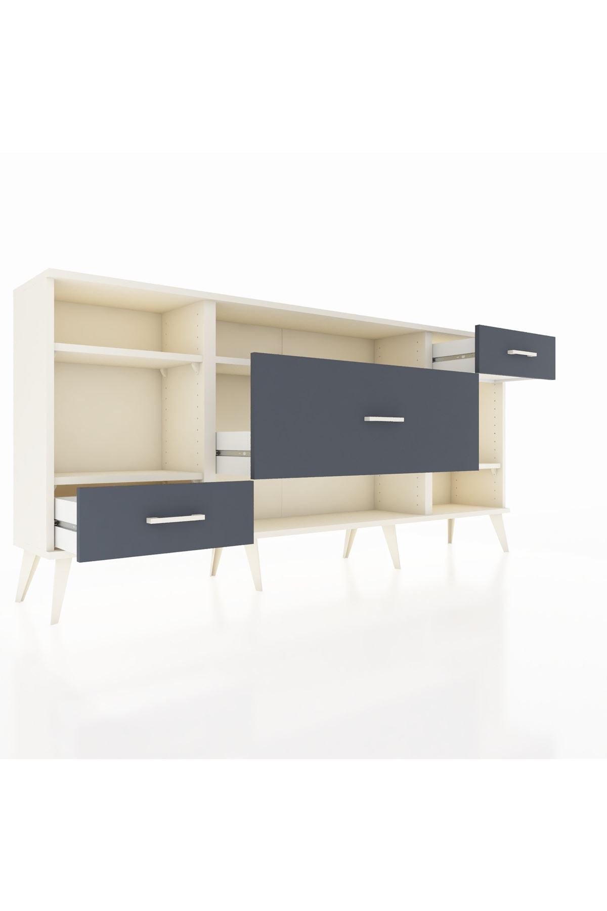 Arges Konsol 4 Raflı 3 Çekmeceli 176x30x83 - S148M021V05A