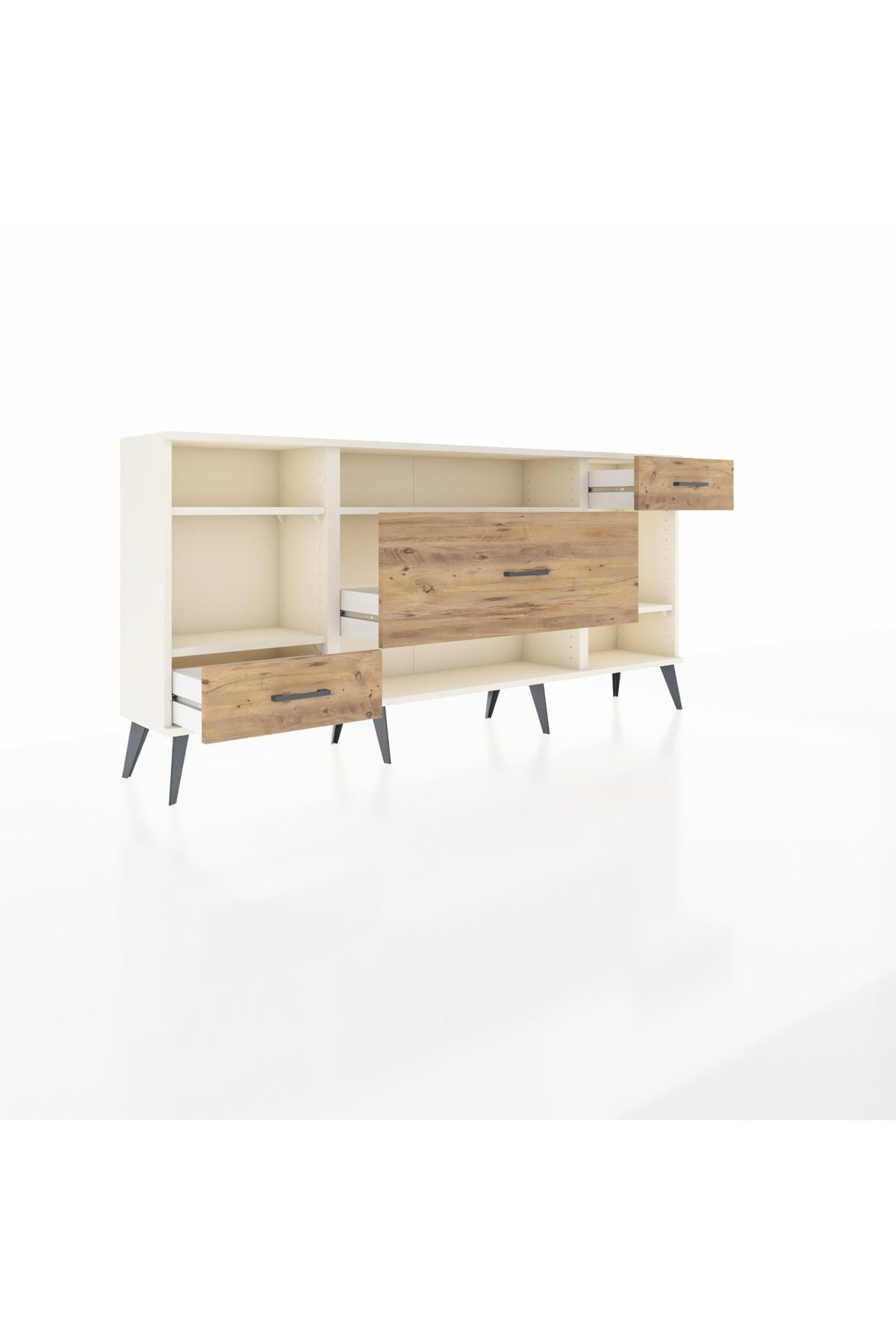 Arges Konsol 4 Raflı 3 Çekmeceli 176x30x83 - S148M021V06A