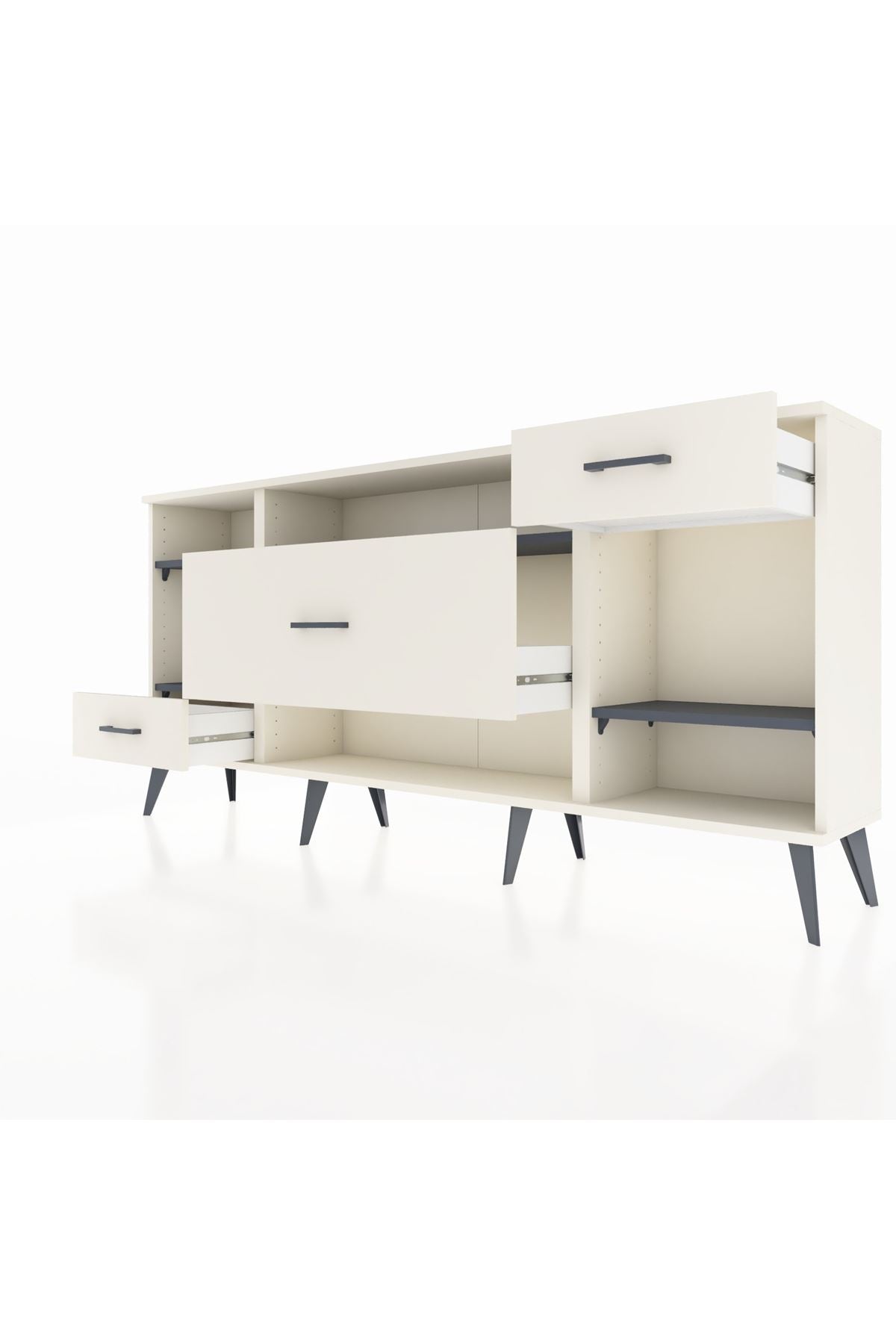 Arges Konsol 4 Raflı 3 Çekmeceli 176x30x83 - S148M021V07A