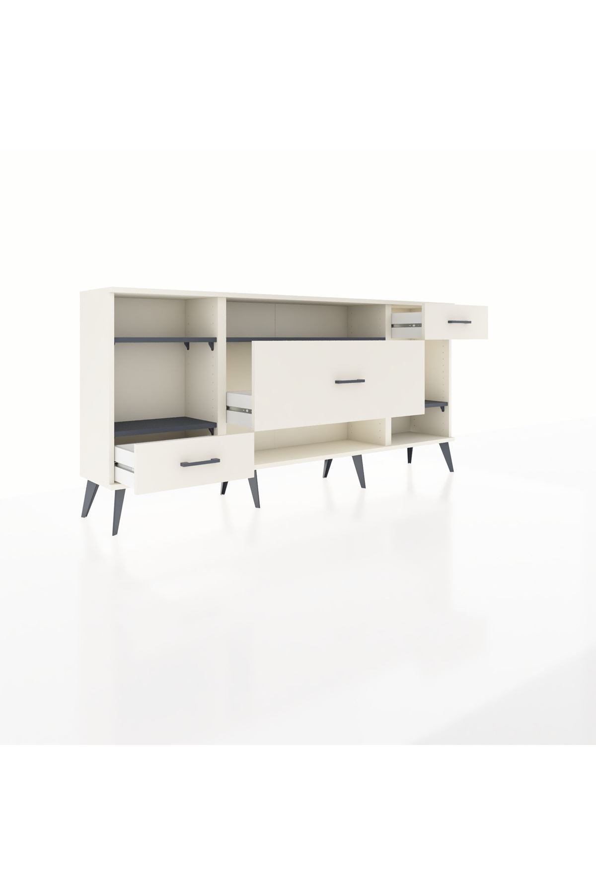 Arges Konsol 4 Raflı 3 Çekmeceli 176x30x83 - S148M021V07A