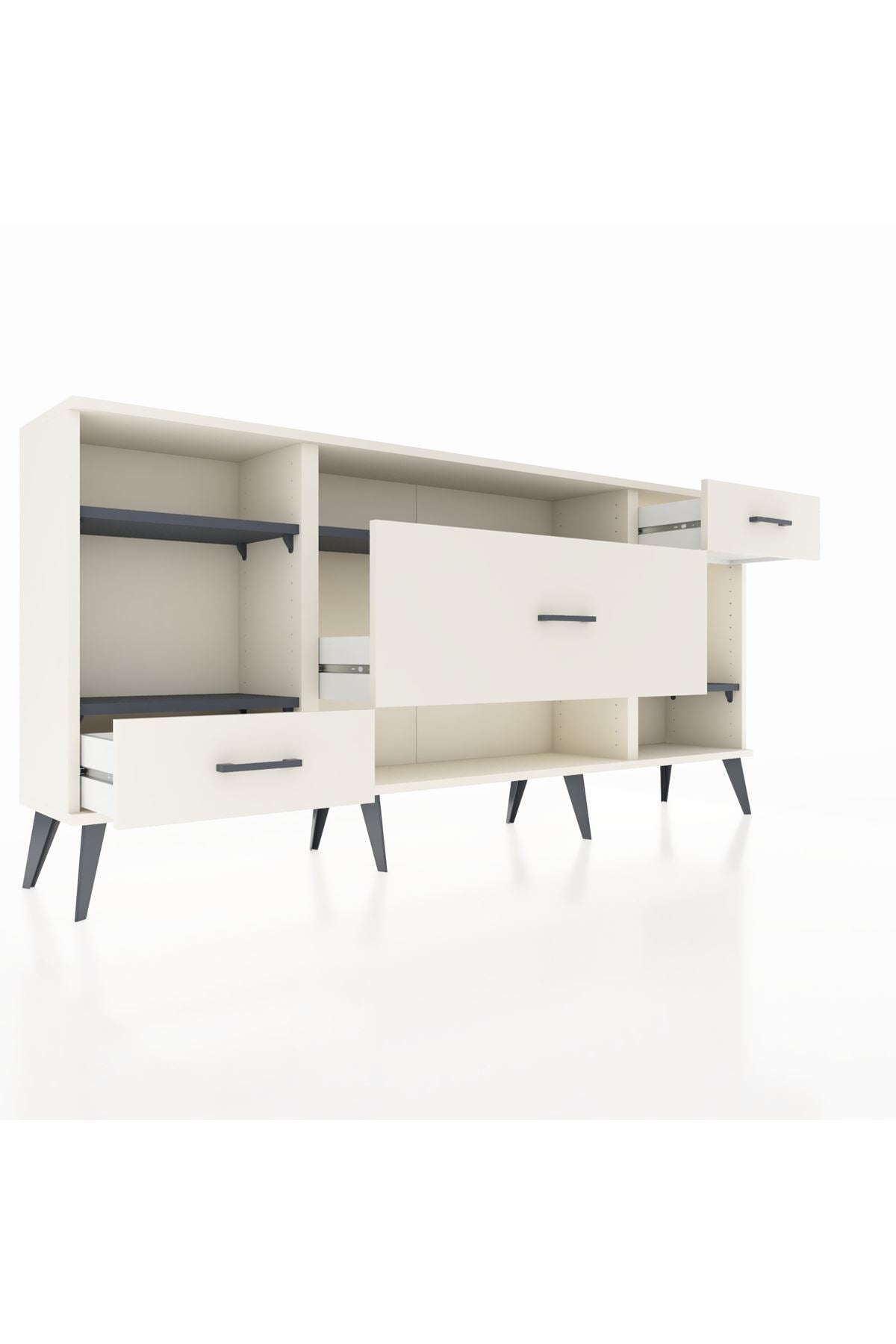 Arges Konsol 4 Raflı 3 Çekmeceli 176x30x83 - S148M021V07A