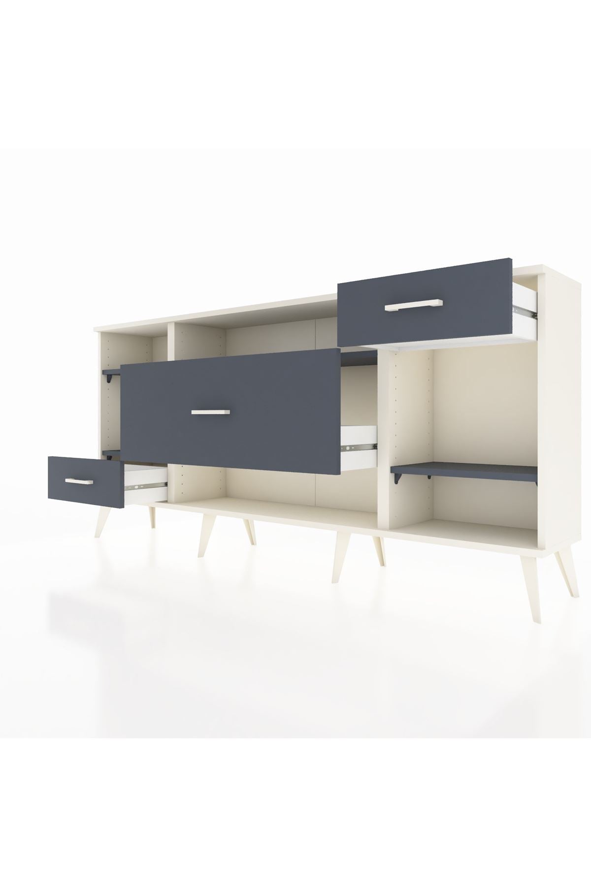 Arges Konsol 4 Raflı 3 Çekmeceli 176x30x83 - S148M021V08A