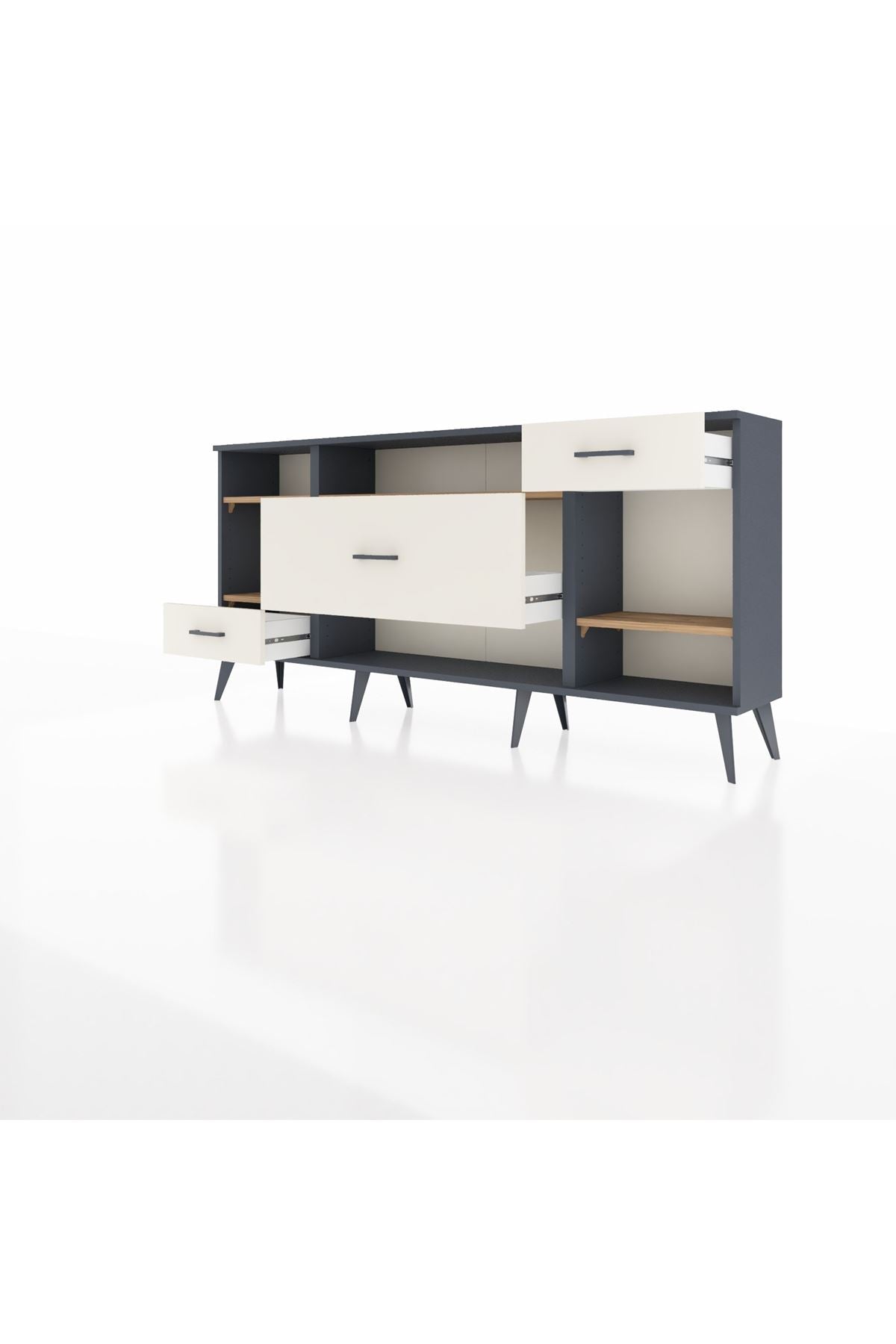 Arges Konsol 4 Raflı 3 Çekmeceli 176x30x83 - S148M021V10A