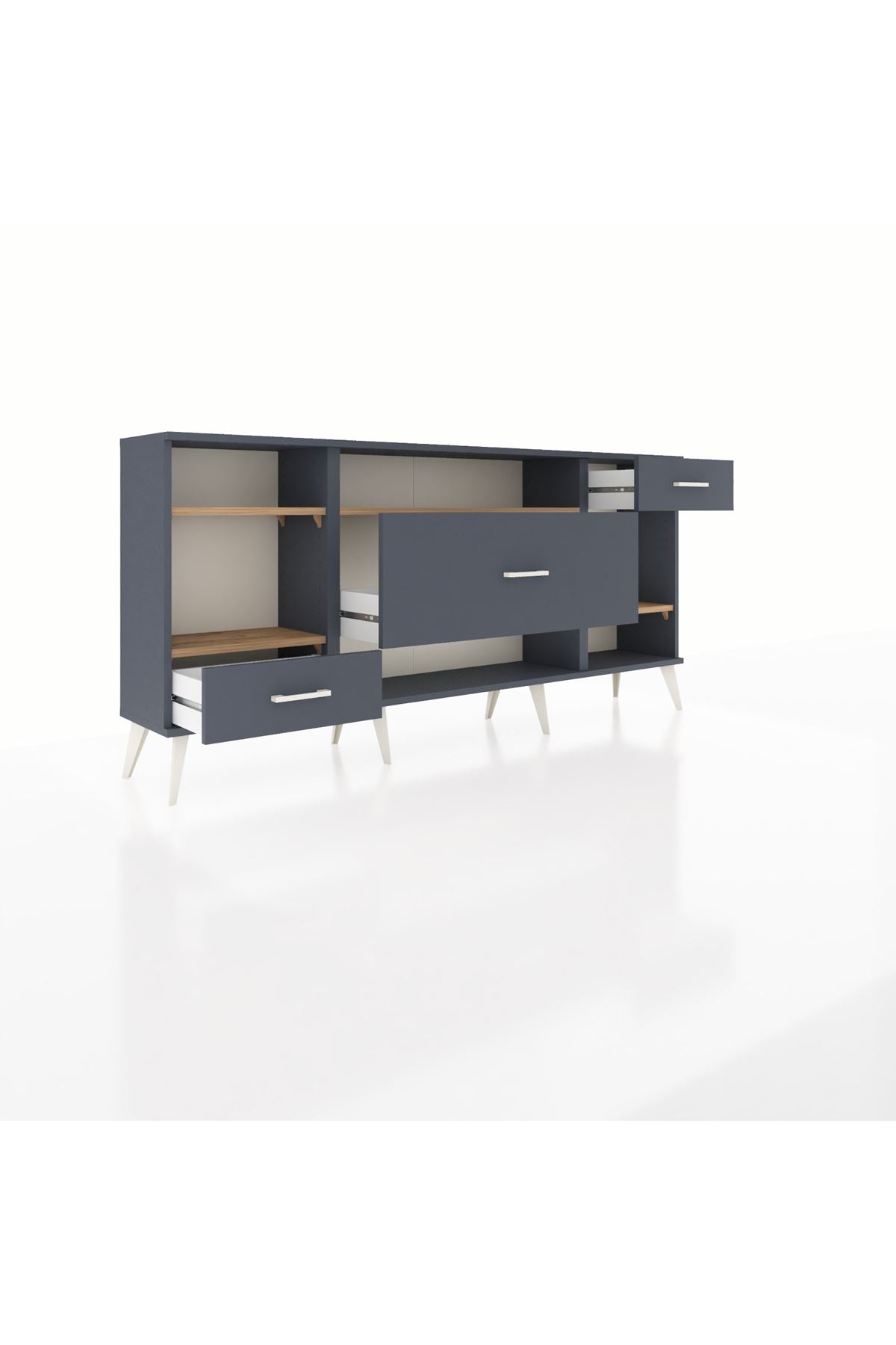 Arges Konsol 4 Raflı 3 Çekmeceli 176x30x83 - S148M021V11A