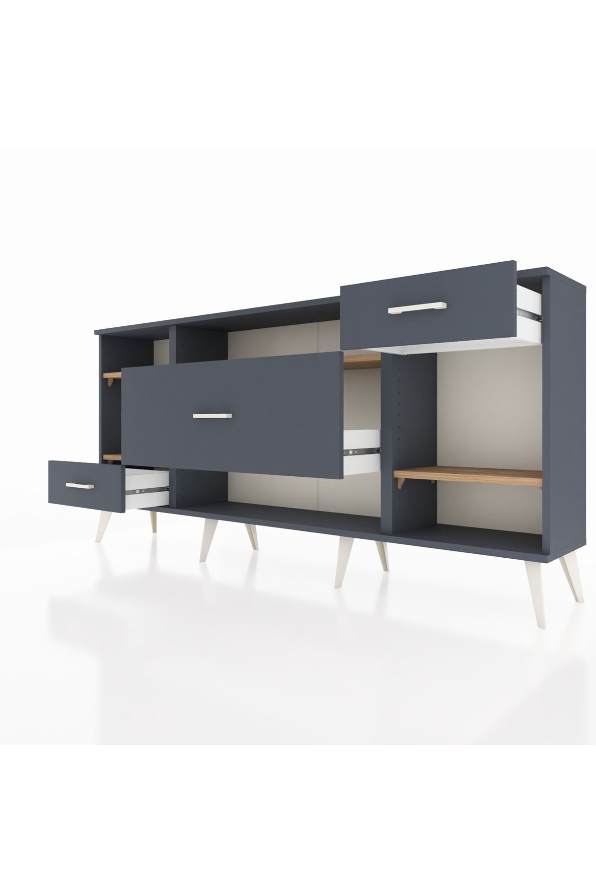 Arges Konsol 4 Raflı 3 Çekmeceli 176x30x83 - S148M021V11A