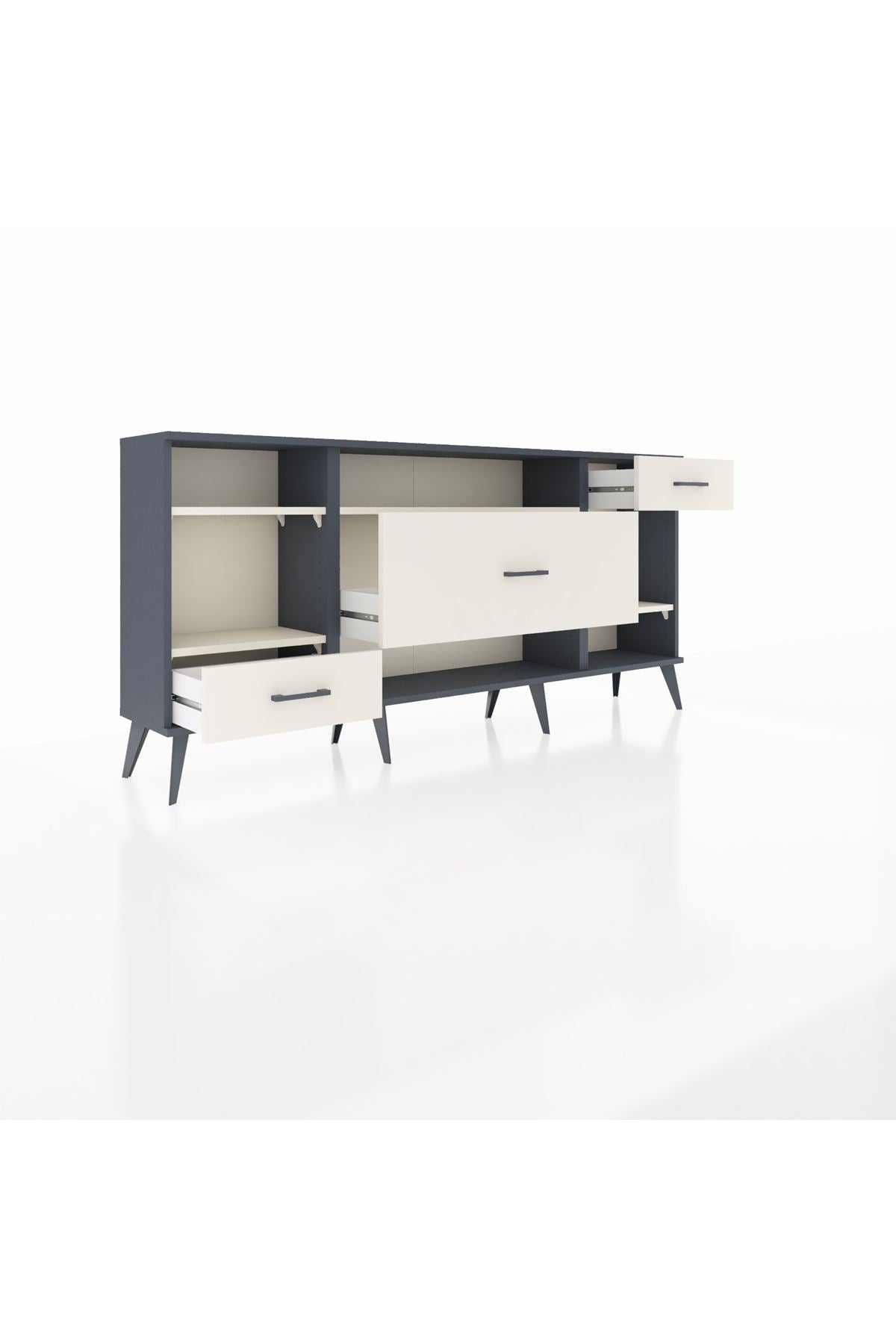 Arges Konsol 4 Raflı 3 Çekmeceli 176x30x83 - S148M021V13A