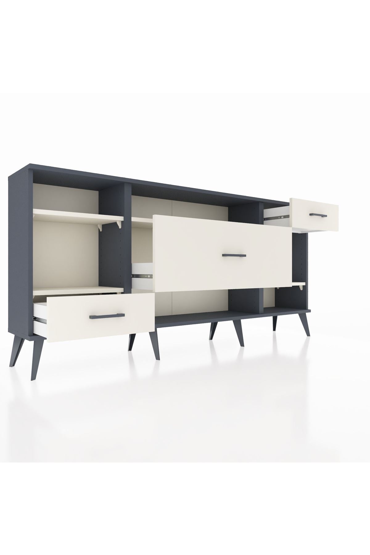 Arges Konsol 4 Raflı 3 Çekmeceli 176x30x83 - S148M021V13A