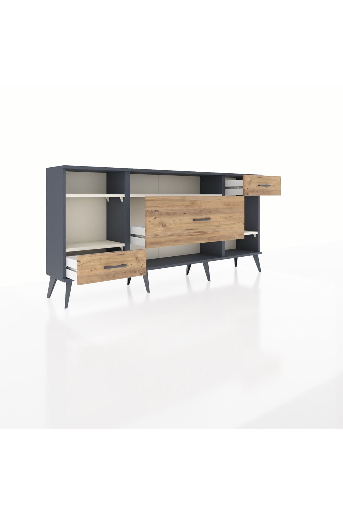 Arges Konsol 4 Raflı 3 Çekmeceli 176x30x83 - S148M021V15A