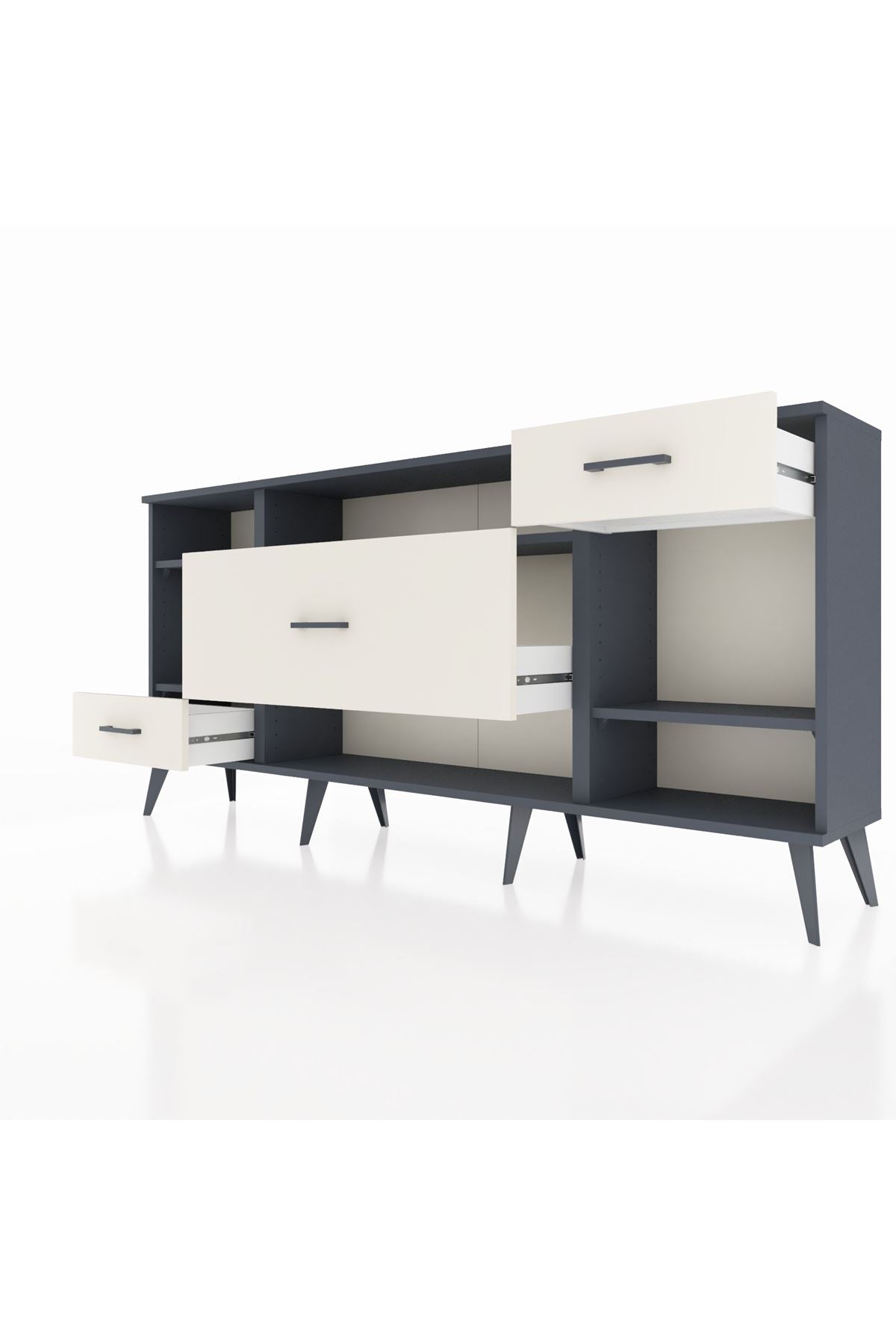 Arges Konsol 4 Raflı 3 Çekmeceli 176x30x83 - S148M021V16A