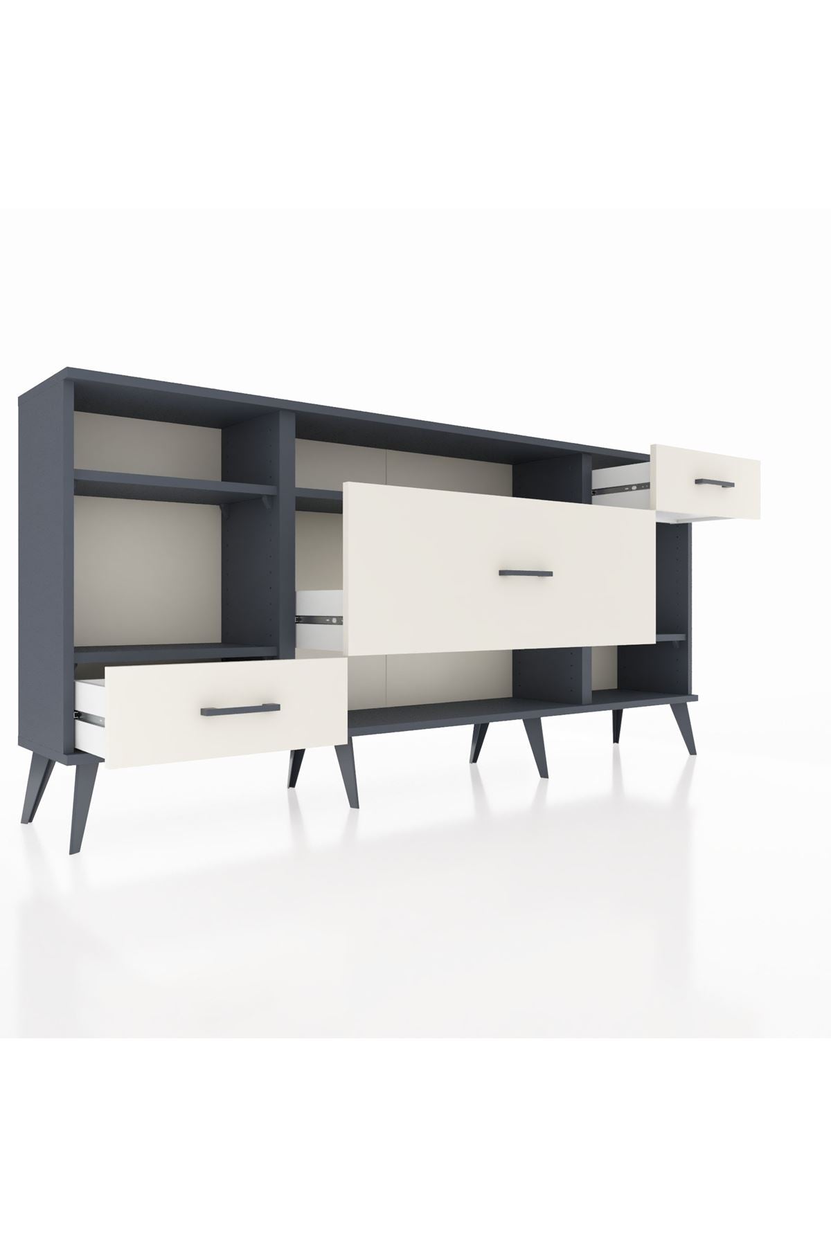 Arges Konsol 4 Raflı 3 Çekmeceli 176x30x83 - S148M021V16A