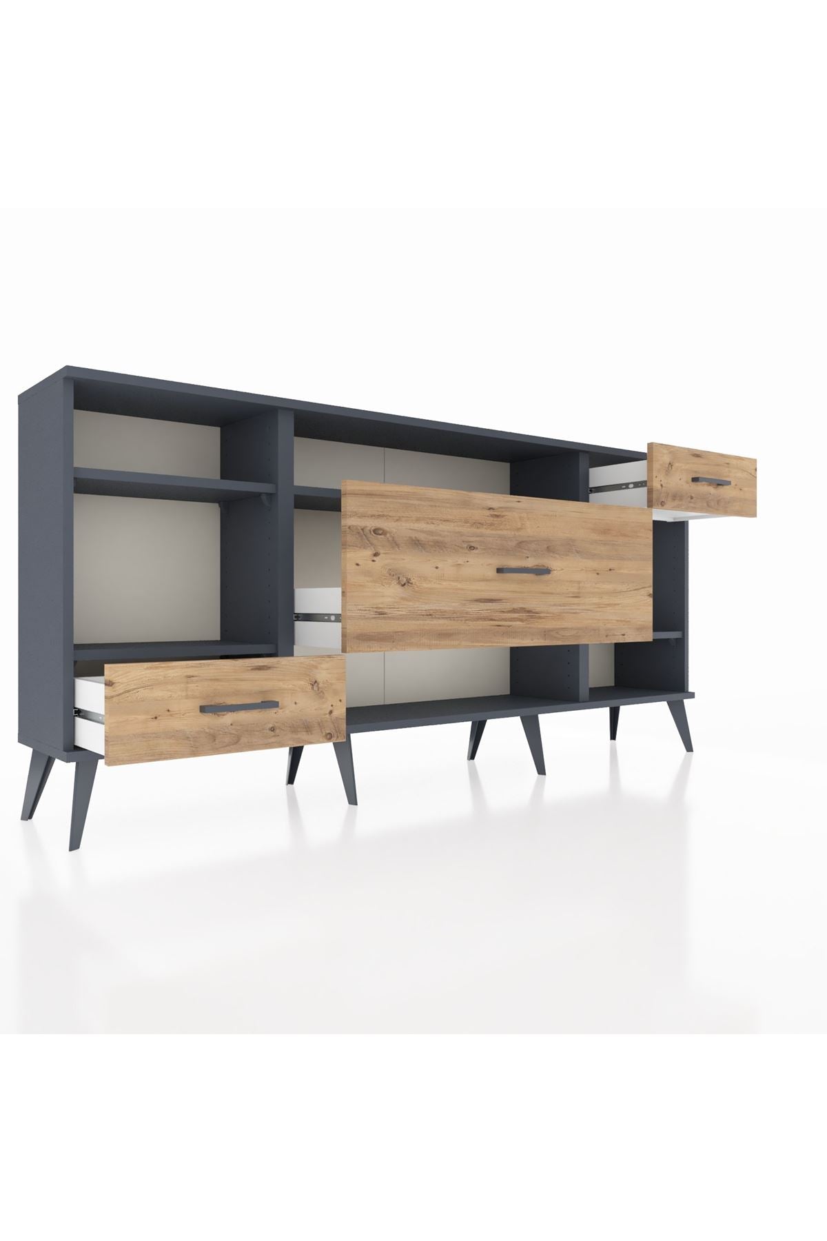 Arges Konsol 4 Raflı 3 Çekmeceli 176x30x83 - S148M021V18A