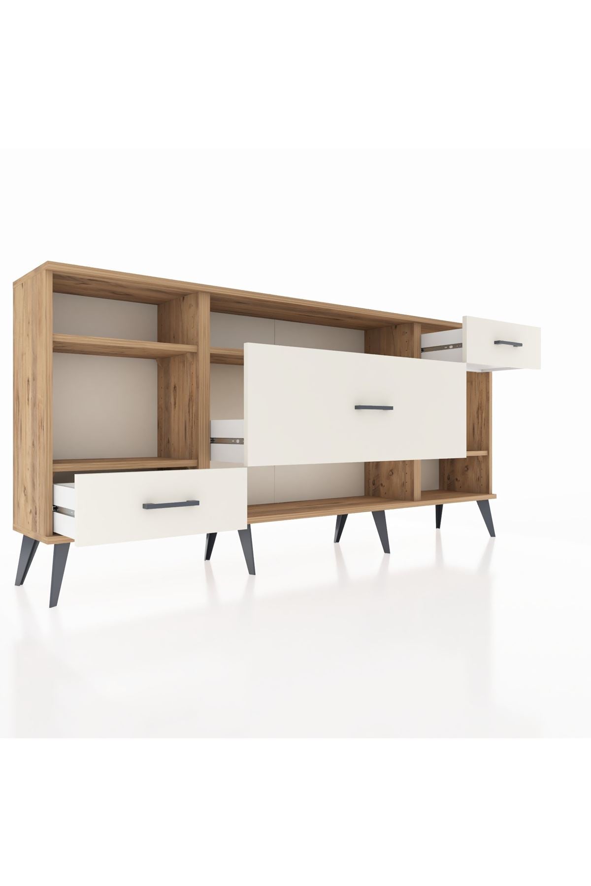 Arges Konsol 4 Raflı 3 Çekmeceli 176x30x83 - S148M021V19A