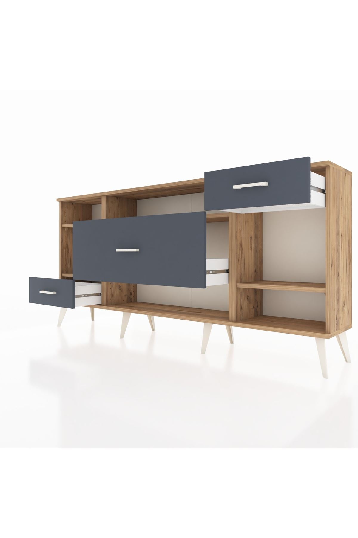 Arges Konsol 4 Raflı 3 Çekmeceli 176x30x83 - S148M021V20A