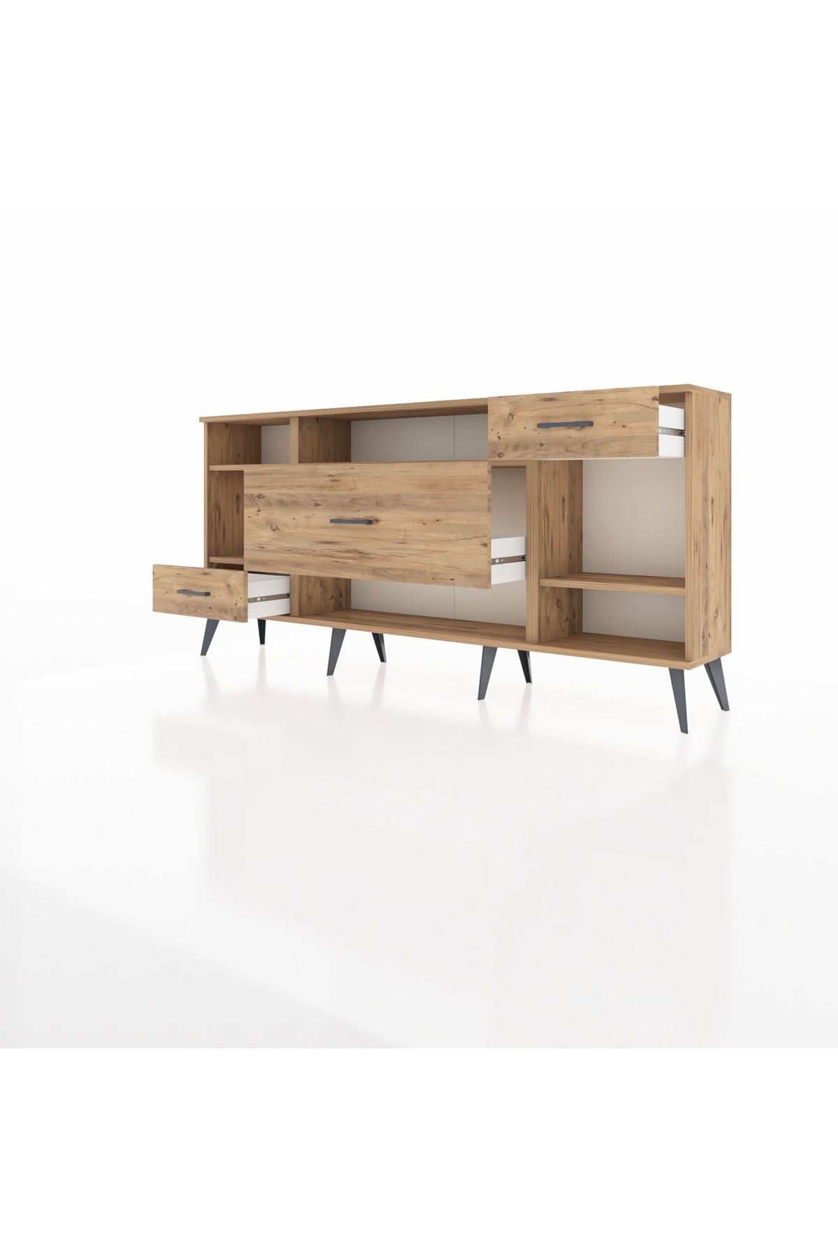 Arges Konsol 4 Raflı 3 Çekmeceli 176x30x83 - S148M021V21A