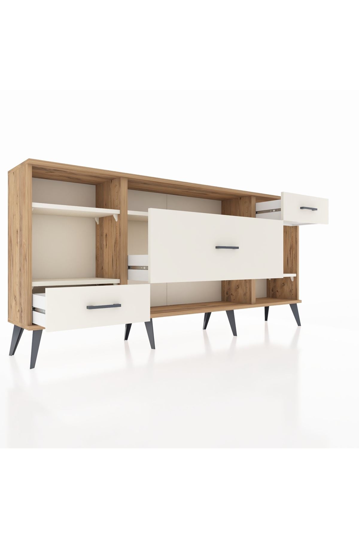 Arges Konsol 4 Raflı 3 Çekmeceli 176x30x83 - S148M021V22A