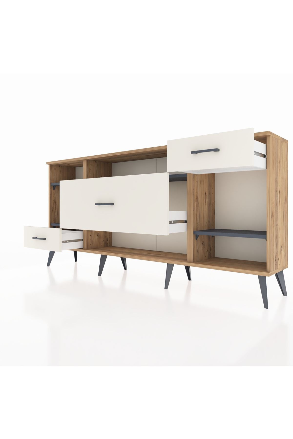 Arges Konsol 4 Raflı 3 Çekmeceli 176x30x83 - S148M021V25A