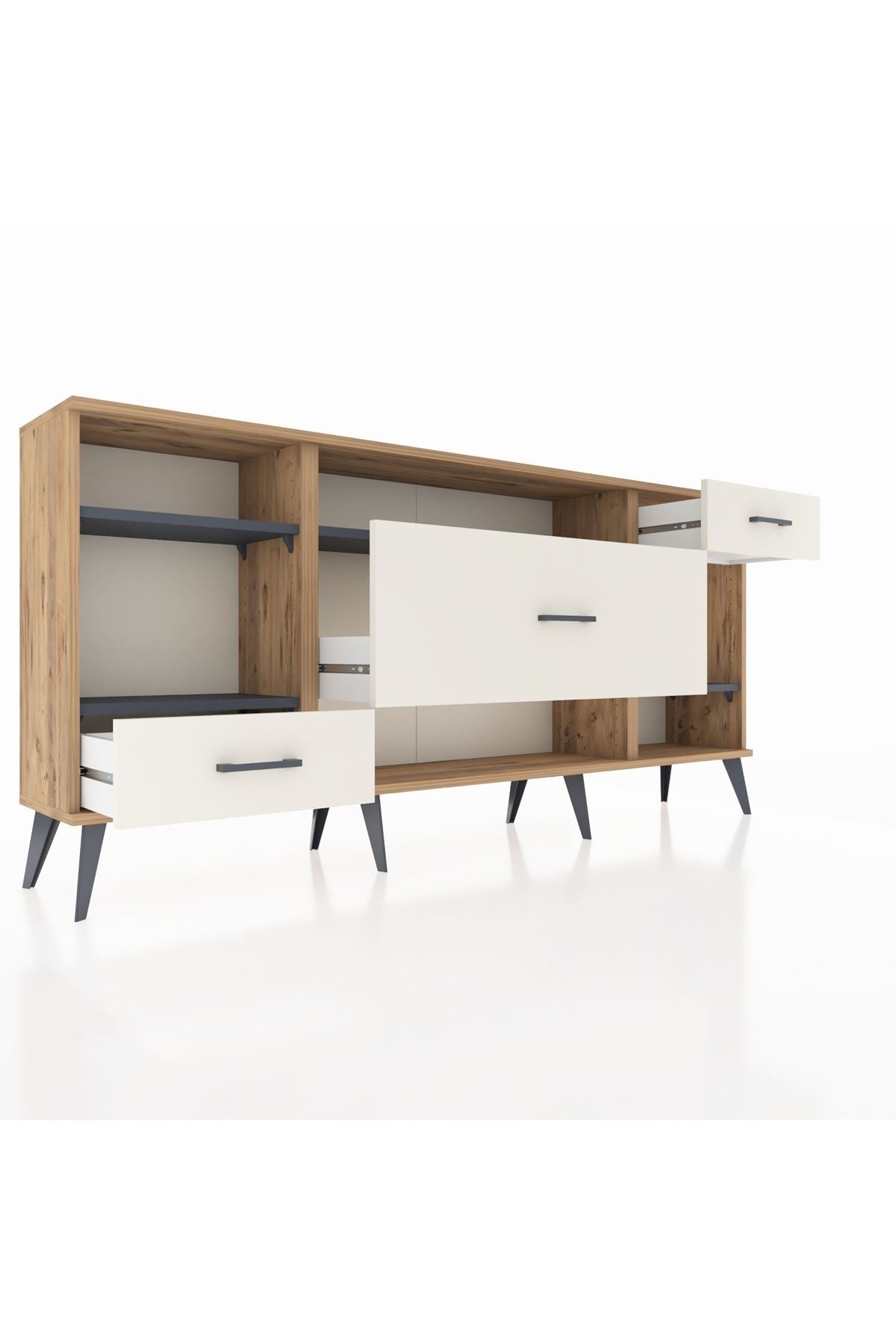 Arges Konsol 4 Raflı 3 Çekmeceli 176x30x83 - S148M021V25A