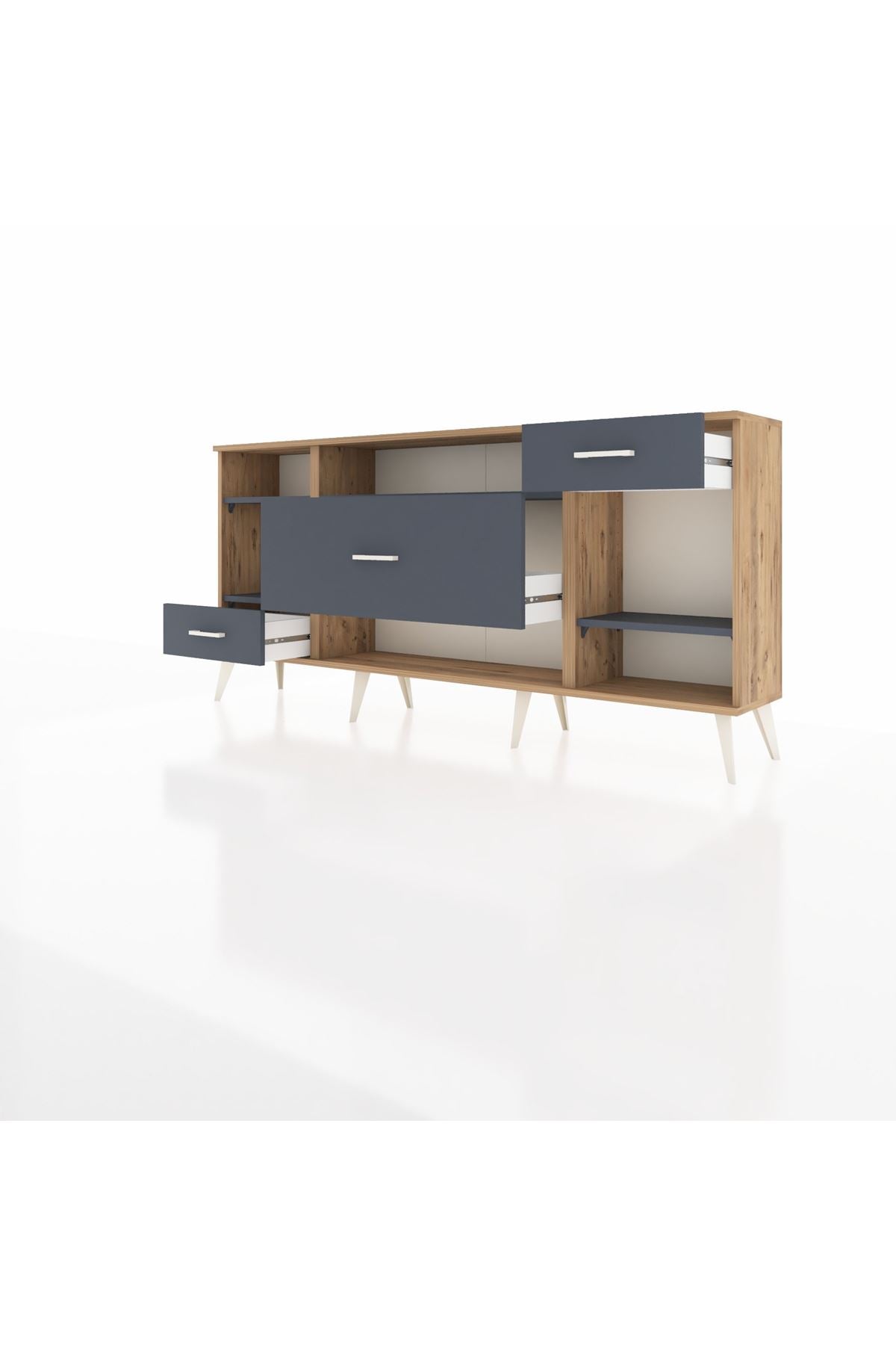 Arges Konsol 4 Raflı 3 Çekmeceli 176x30x83 - S148M021V26A