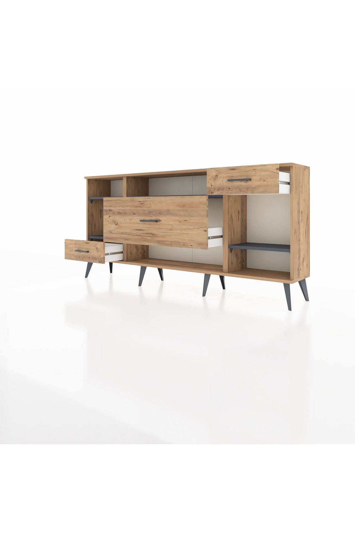 Arges Konsol 4 Raflı 3 Çekmeceli 176x30x83 - S148M021V27A