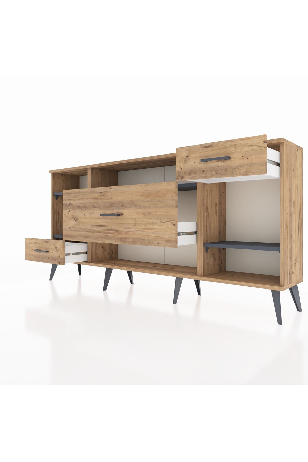 Arges Konsol 4 Raflı 3 Çekmeceli 176x30x83 - S148M021V27A