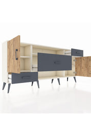 Arges Konsol 4 Raflı 3 Çekmeceli 2 Kapaklı 176x30x83 - S148M022V02A