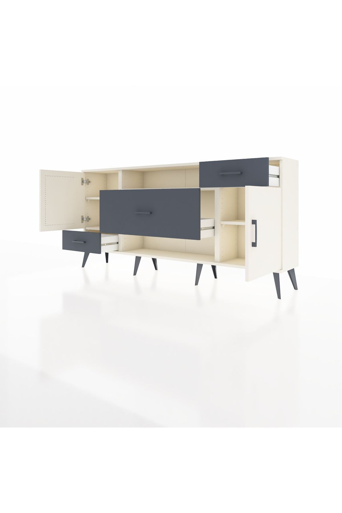 Arges Konsol 4 Raflı 3 Çekmeceli 2 Kapaklı 176x30x83 - S148M022V05A
