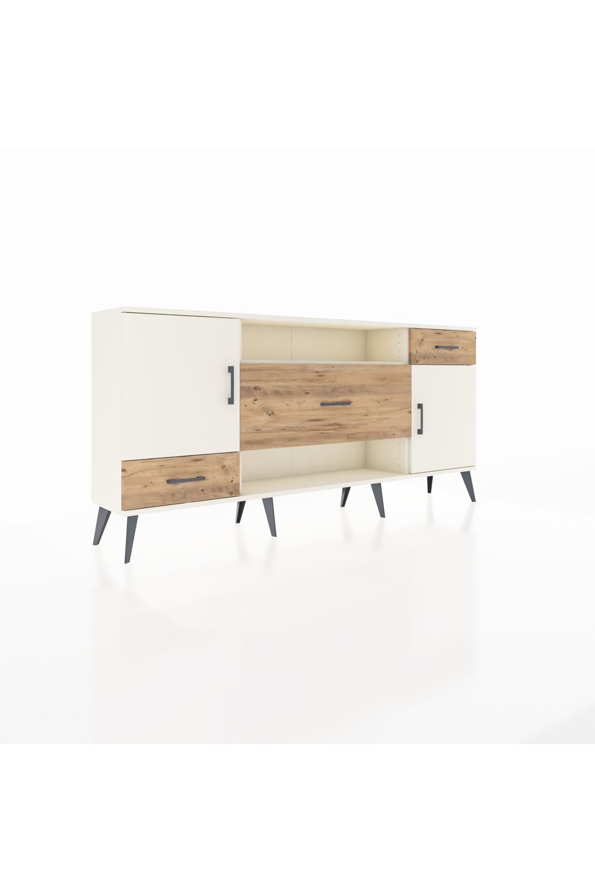 Arges Konsol 4 Raflı 3 Çekmeceli 2 Kapaklı 176x30x83 - S148M022V06A